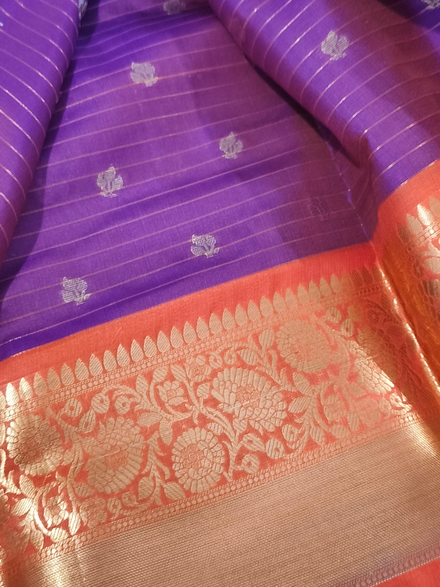 Banarasi Kattan Soft Silk Saree (Purple)