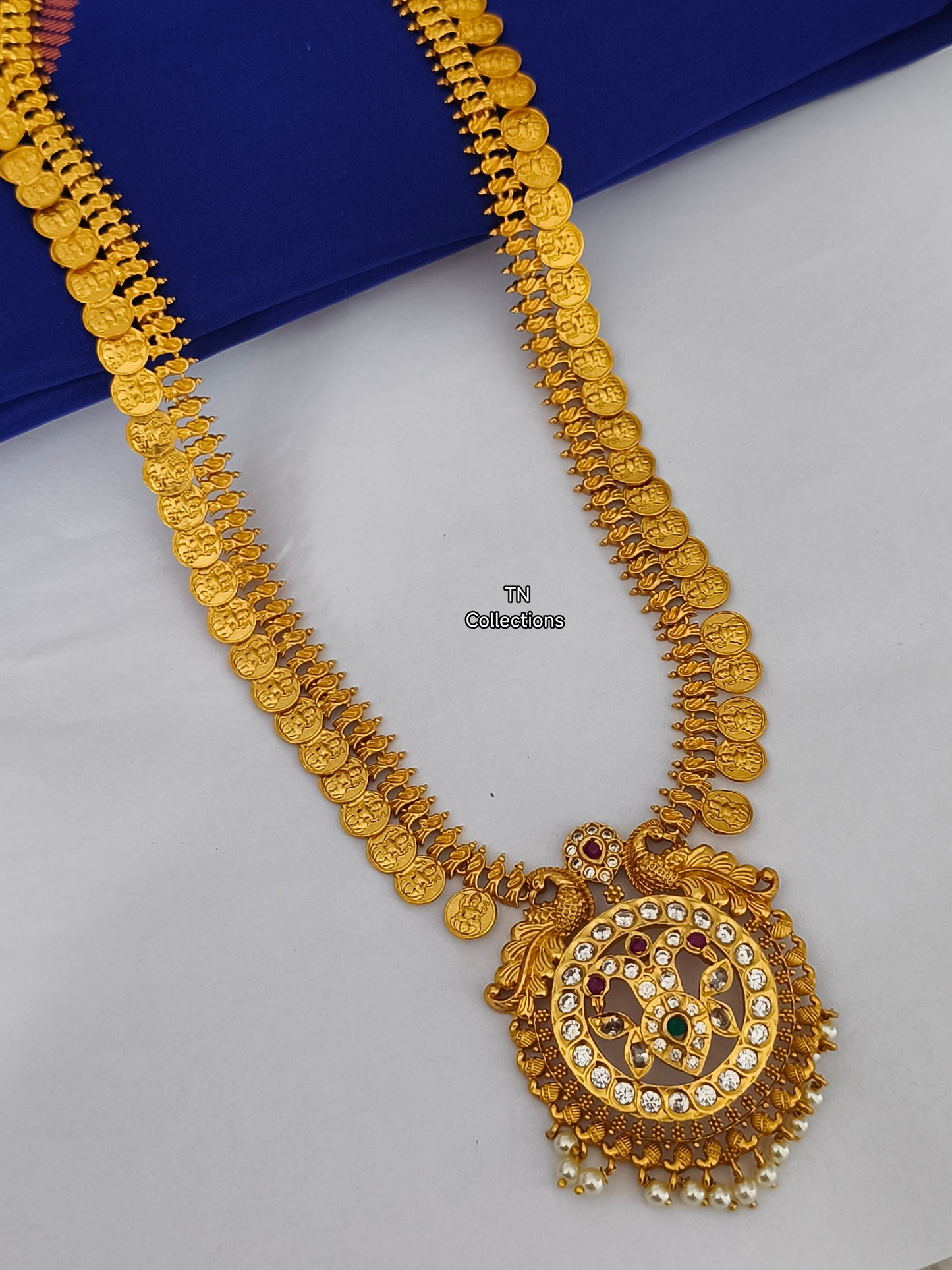 Matte Finish Long Haaram with Earrings