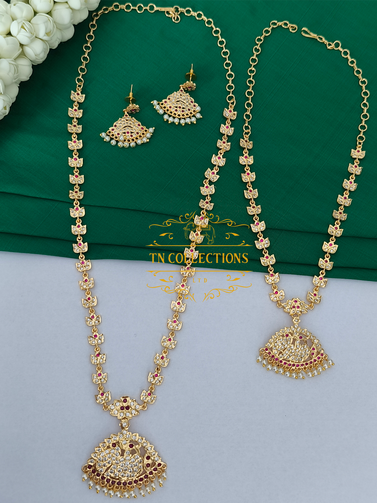 A Royal Bridal Statement Set (Ruby & White)