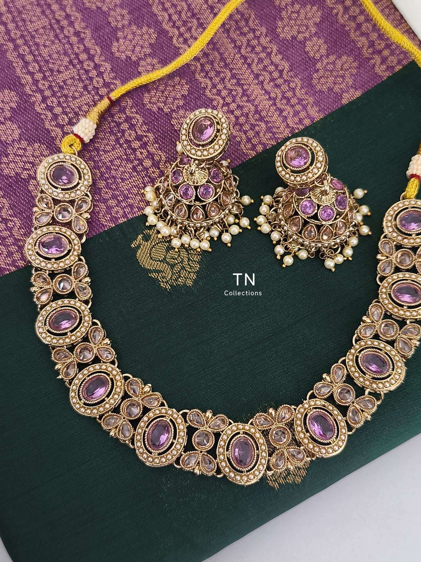 Lavender Choker Necklace Set