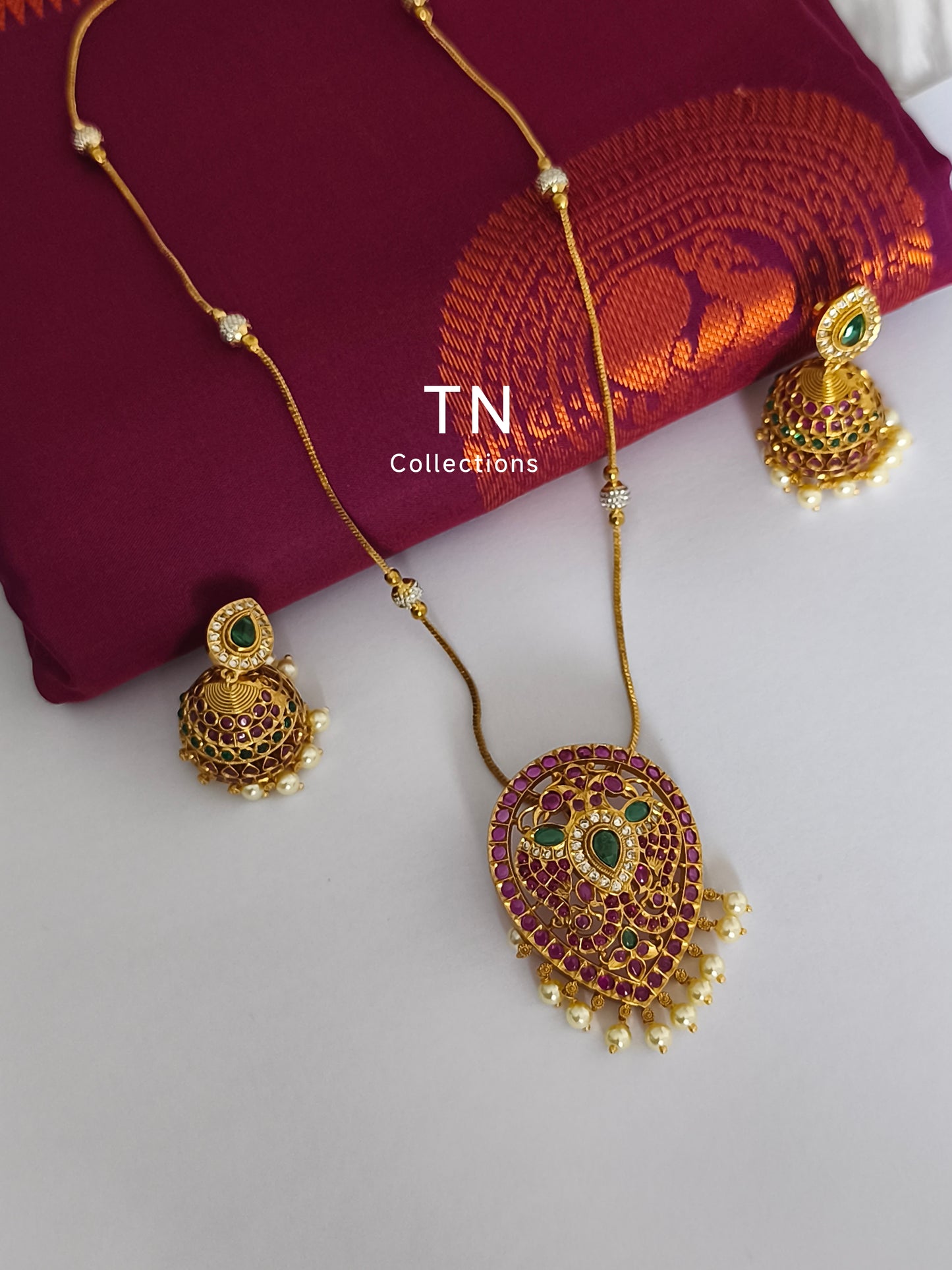 Antique Finish Real kemp Necklace set