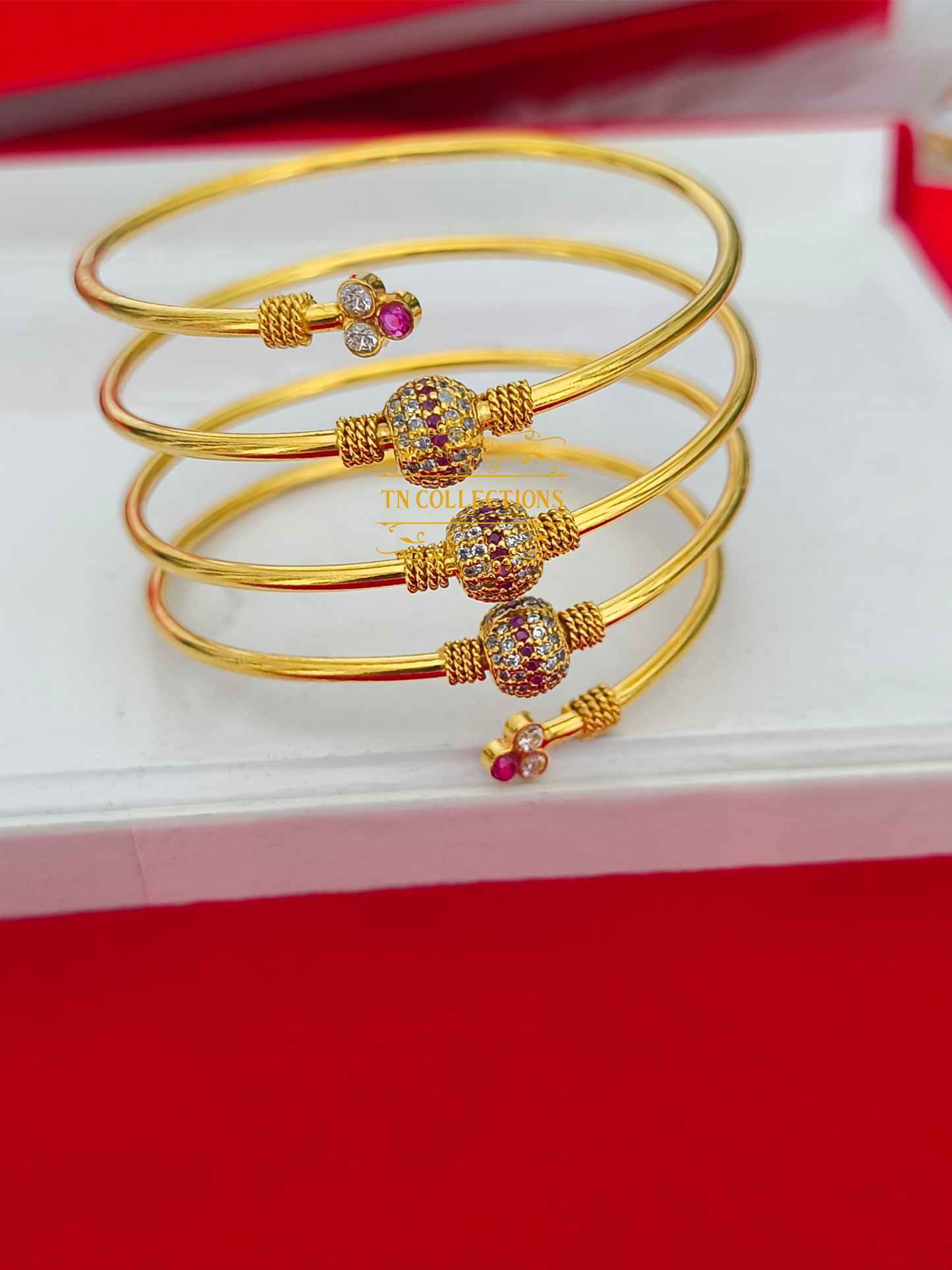 22ct Gold plated Traditional Bangle (Ball Design)