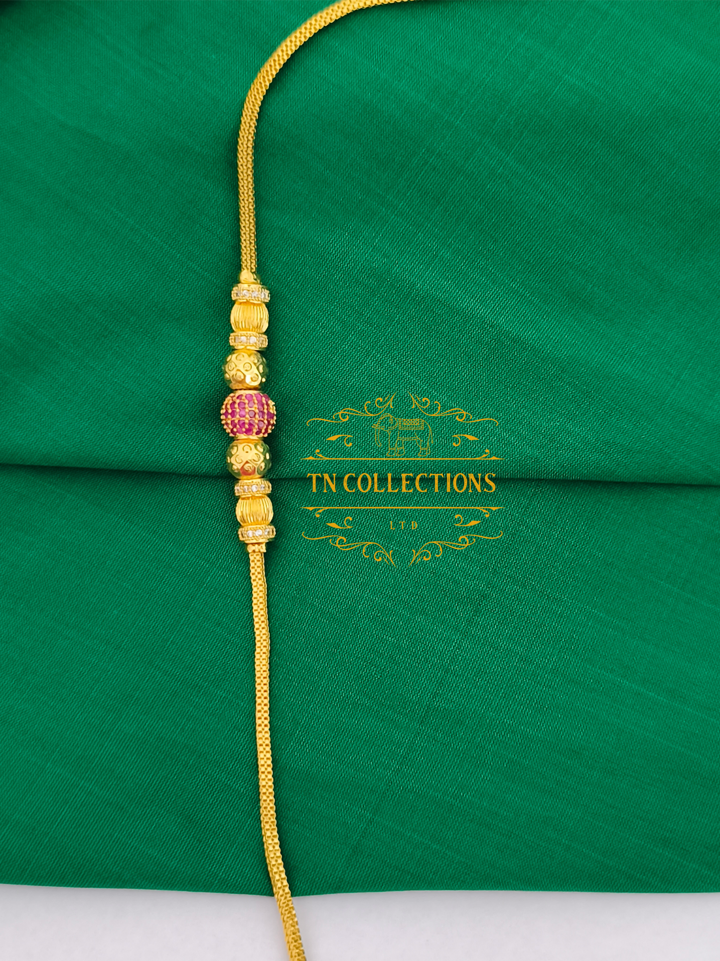 Gold Polished Mop Chain (Ruby)