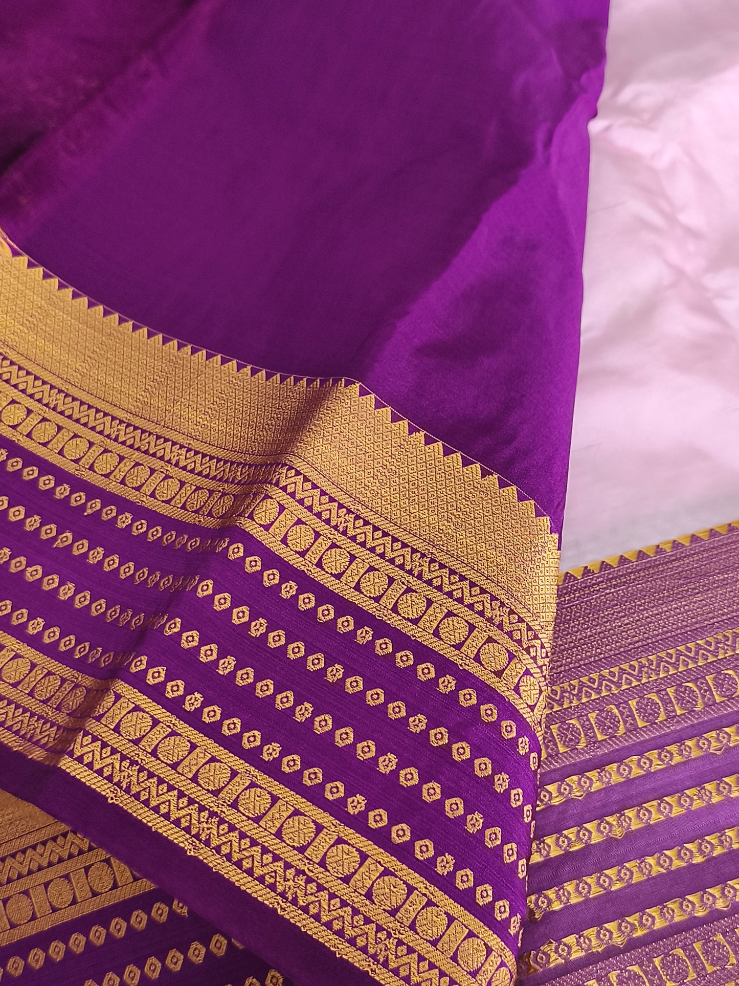 Elegant Kanchi Silk Saree with Contrast Running Blouse