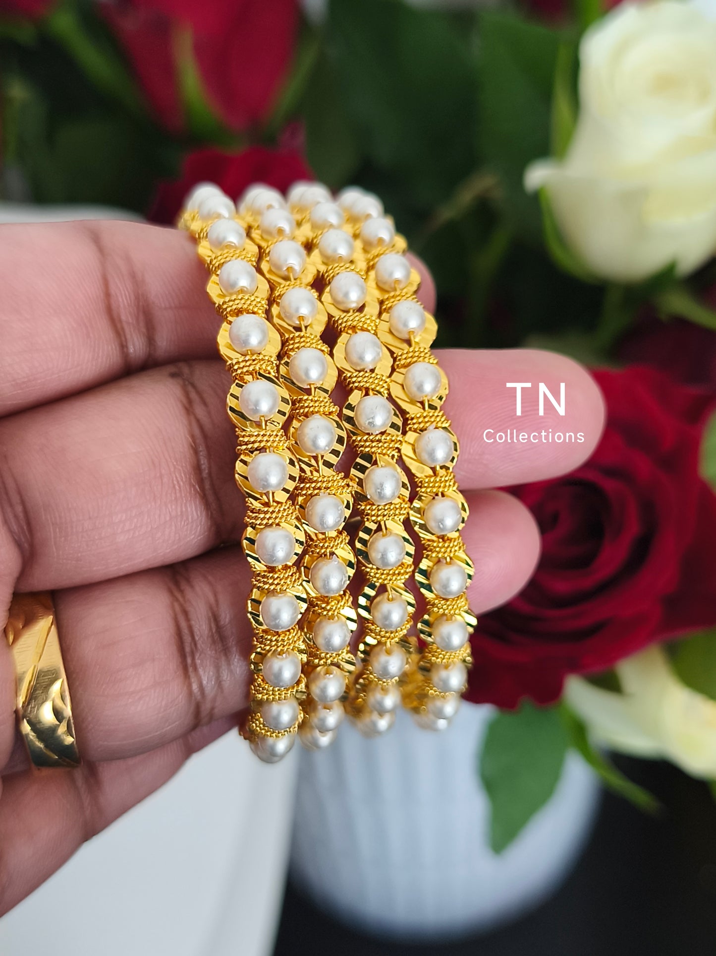 Impon Beaded Bangles Set Size 2.6