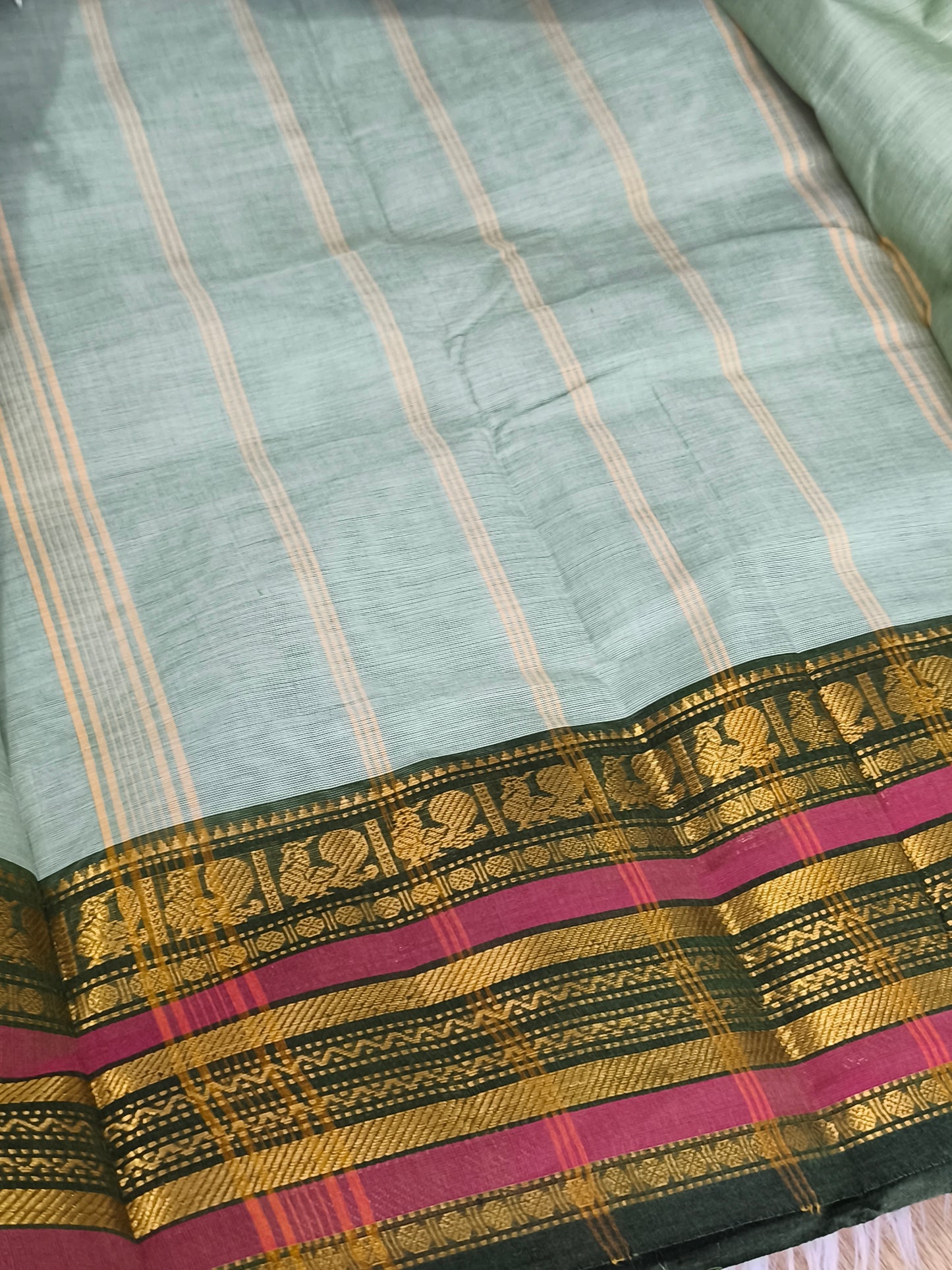 Pure handloom kanchi cotton saree