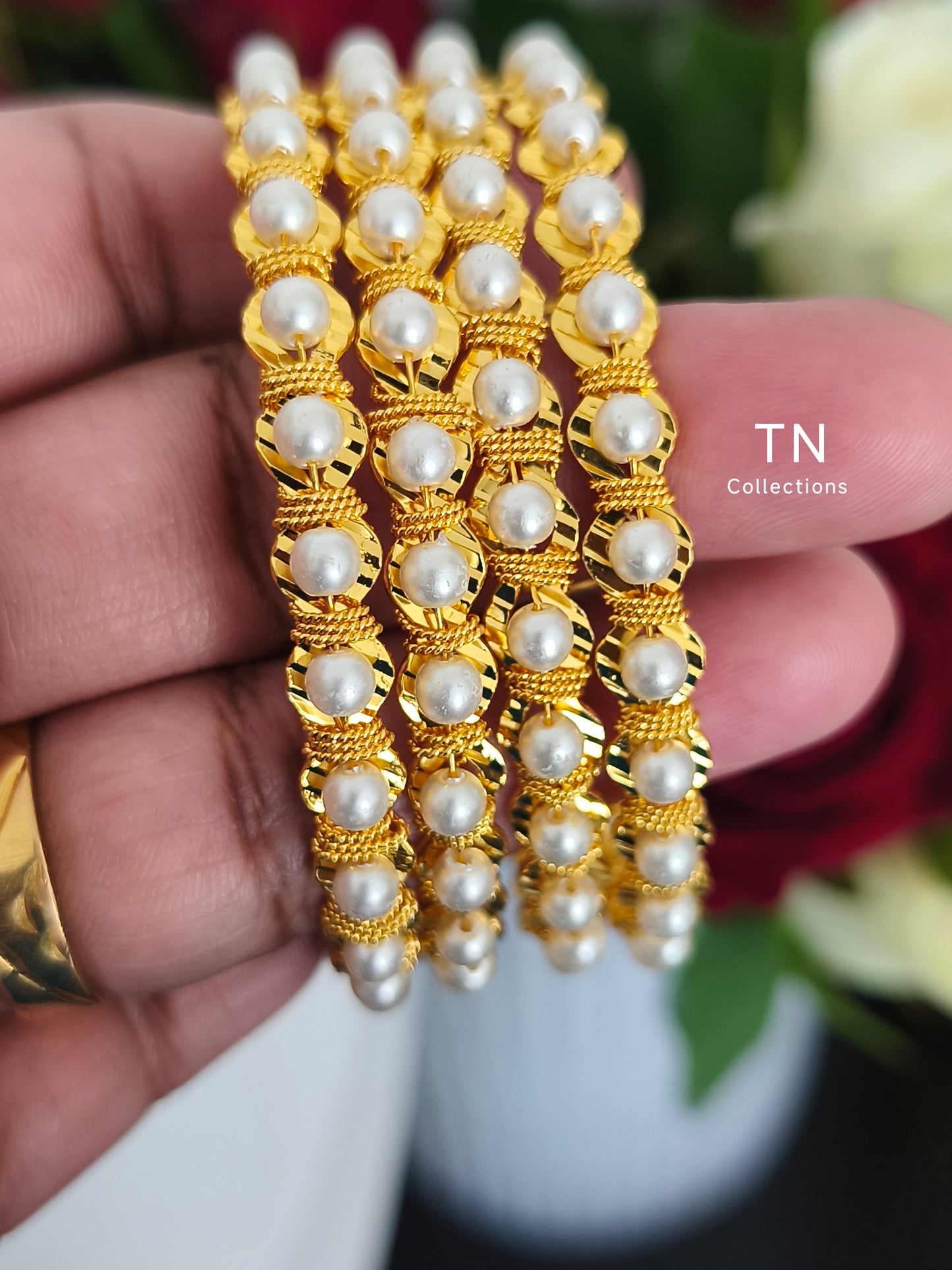 Impon Beaded Bangles Set Size 2.6