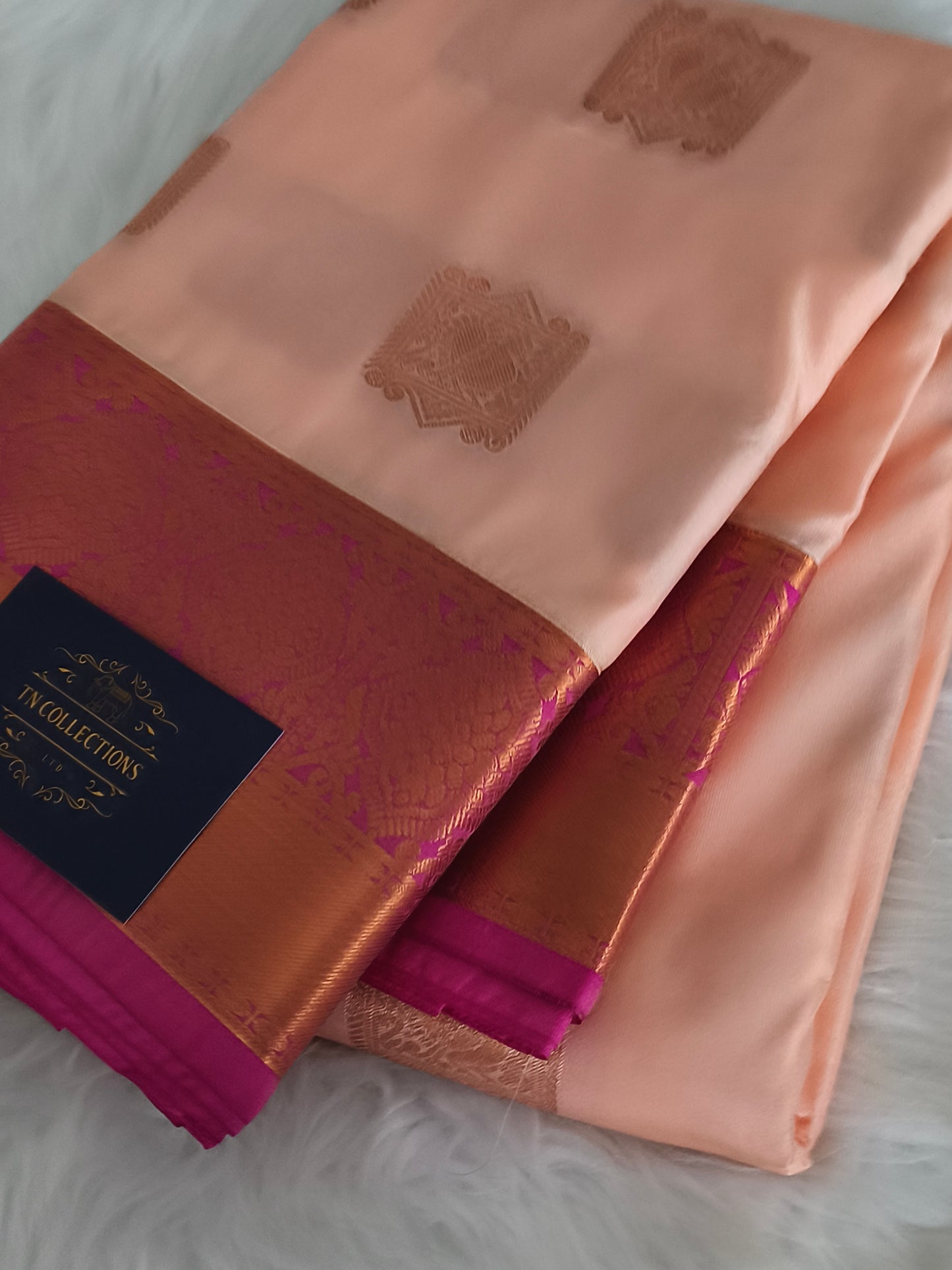 Kanchi Semi Silk Saree with contrast blouse