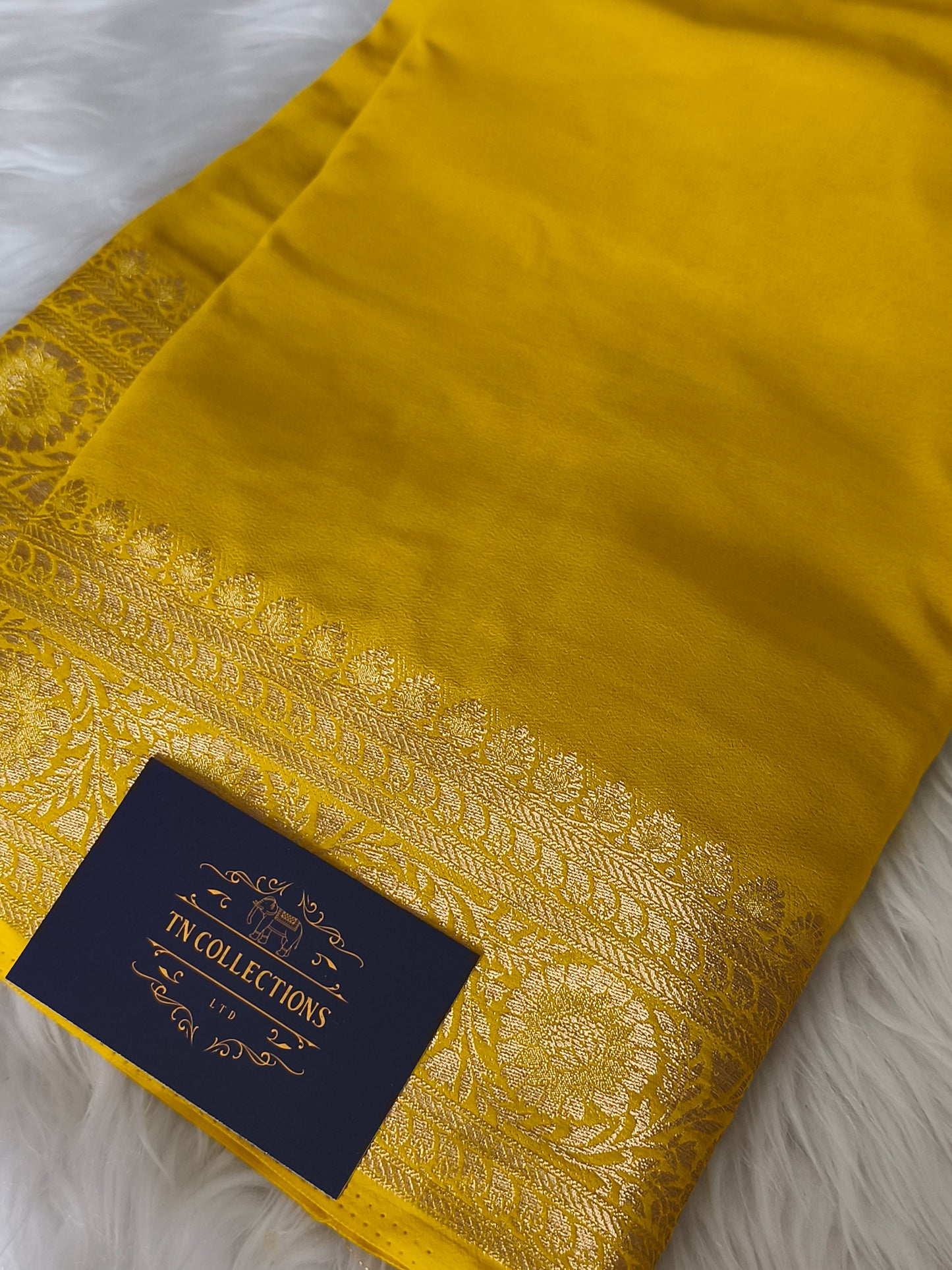 Yellow Soft lightweight Chiffon Sarees