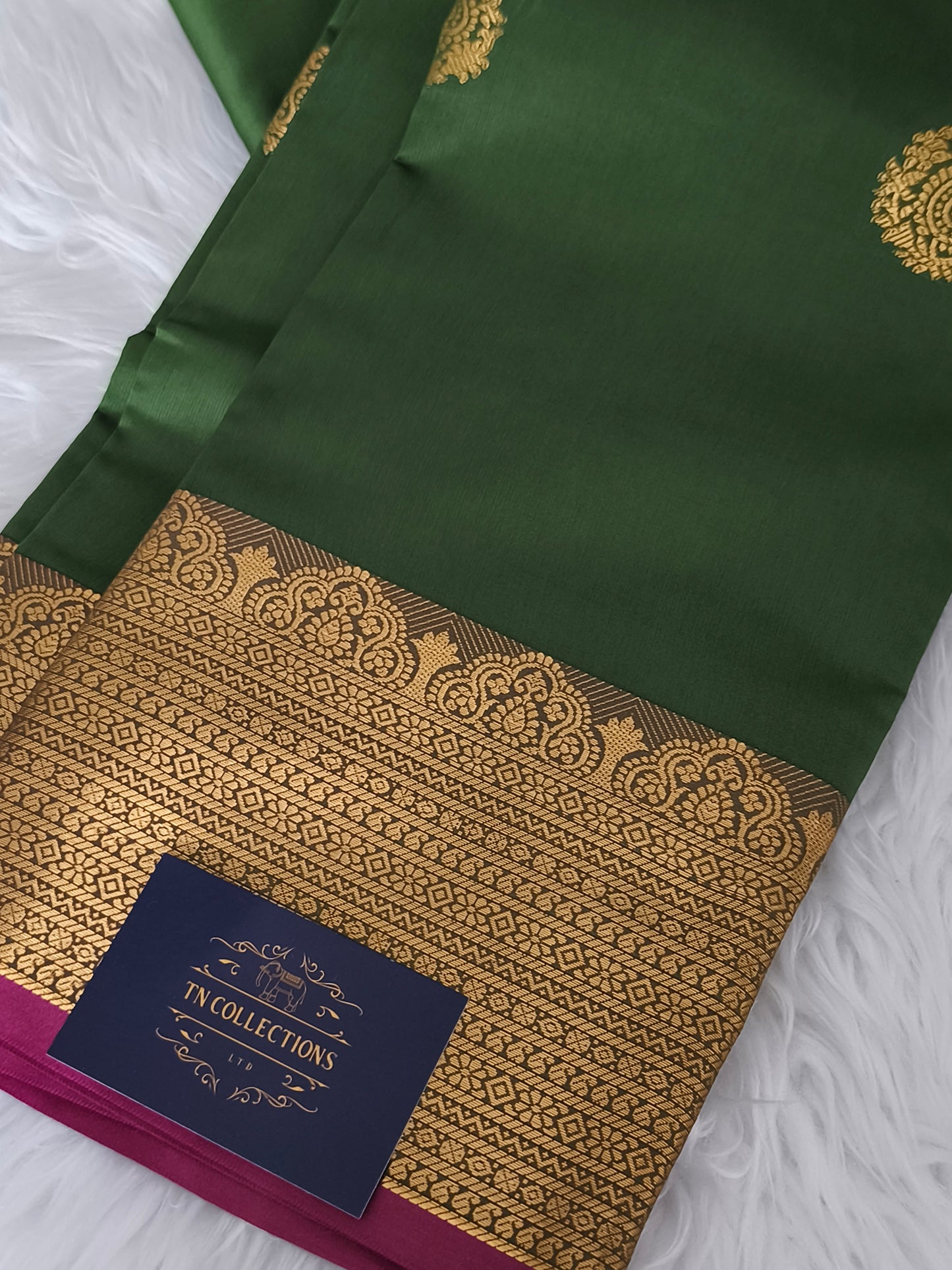 Green Kanchi Semi Soft silk saree