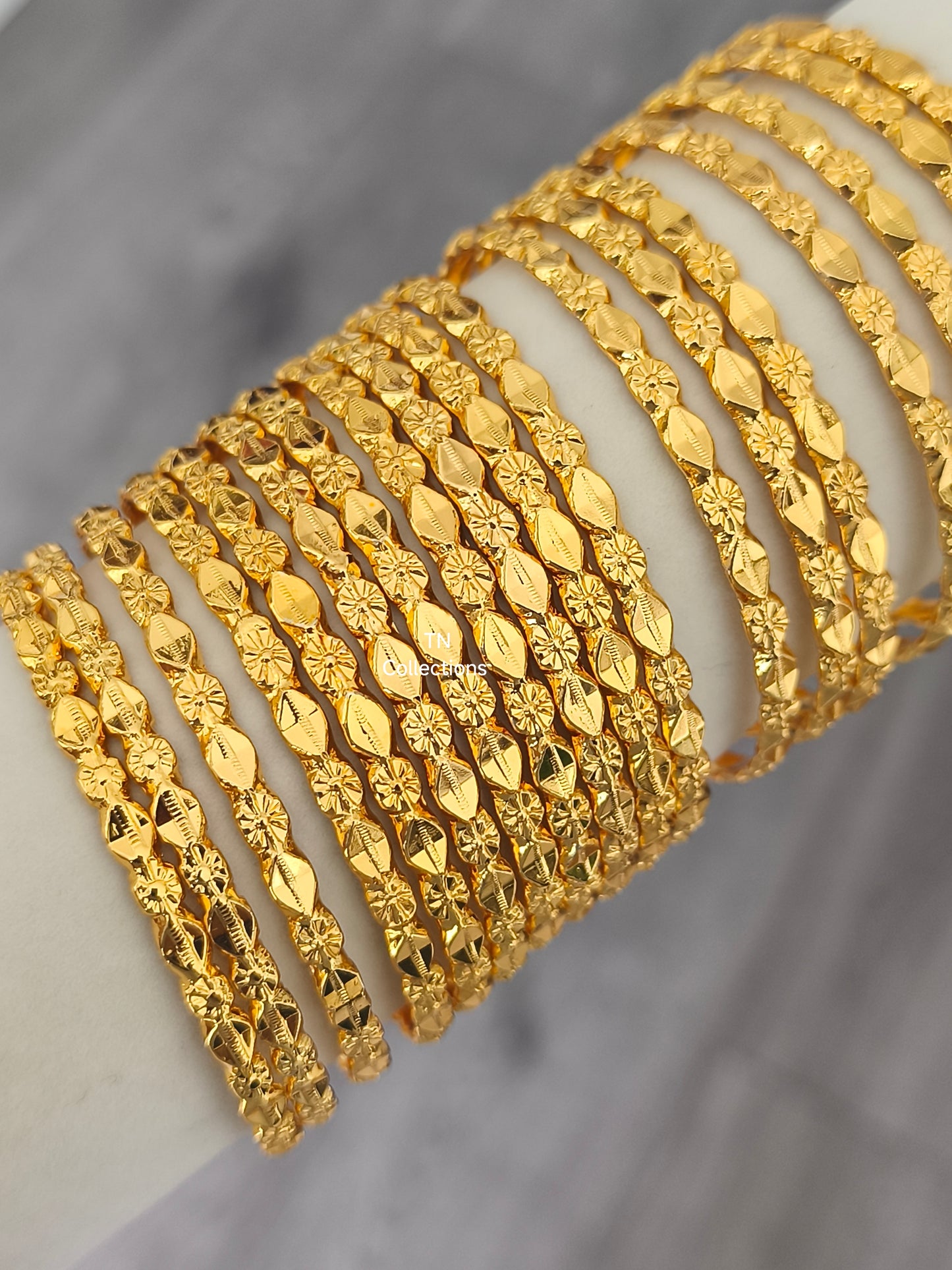 Micro Gold Plated Bombay Bangles Set (Size 2.6)