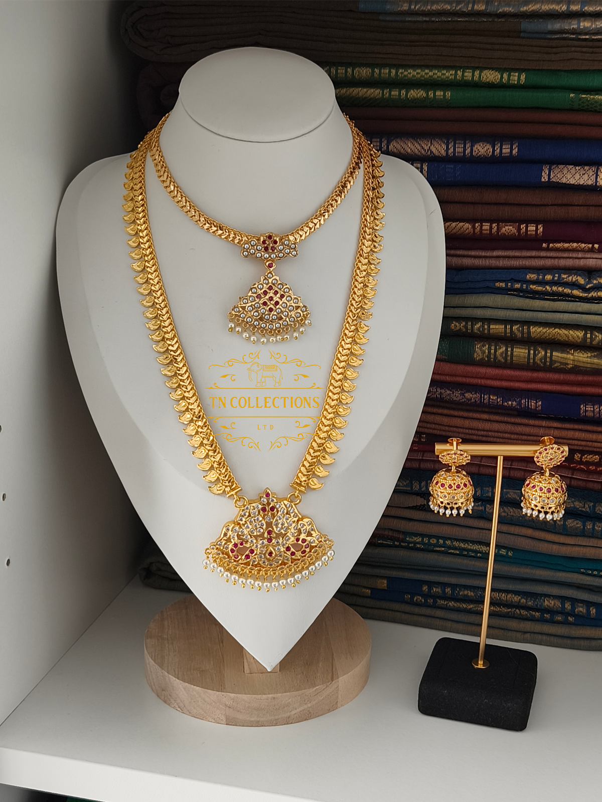 Micro Gold Finish Semi Bridal Set