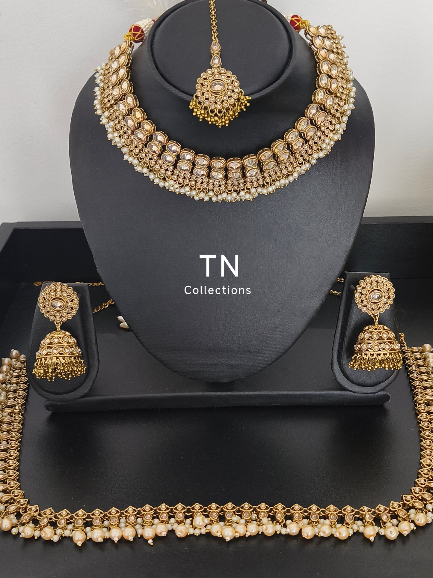 Indian Trendy Choker Necklace Semi Bridal Set