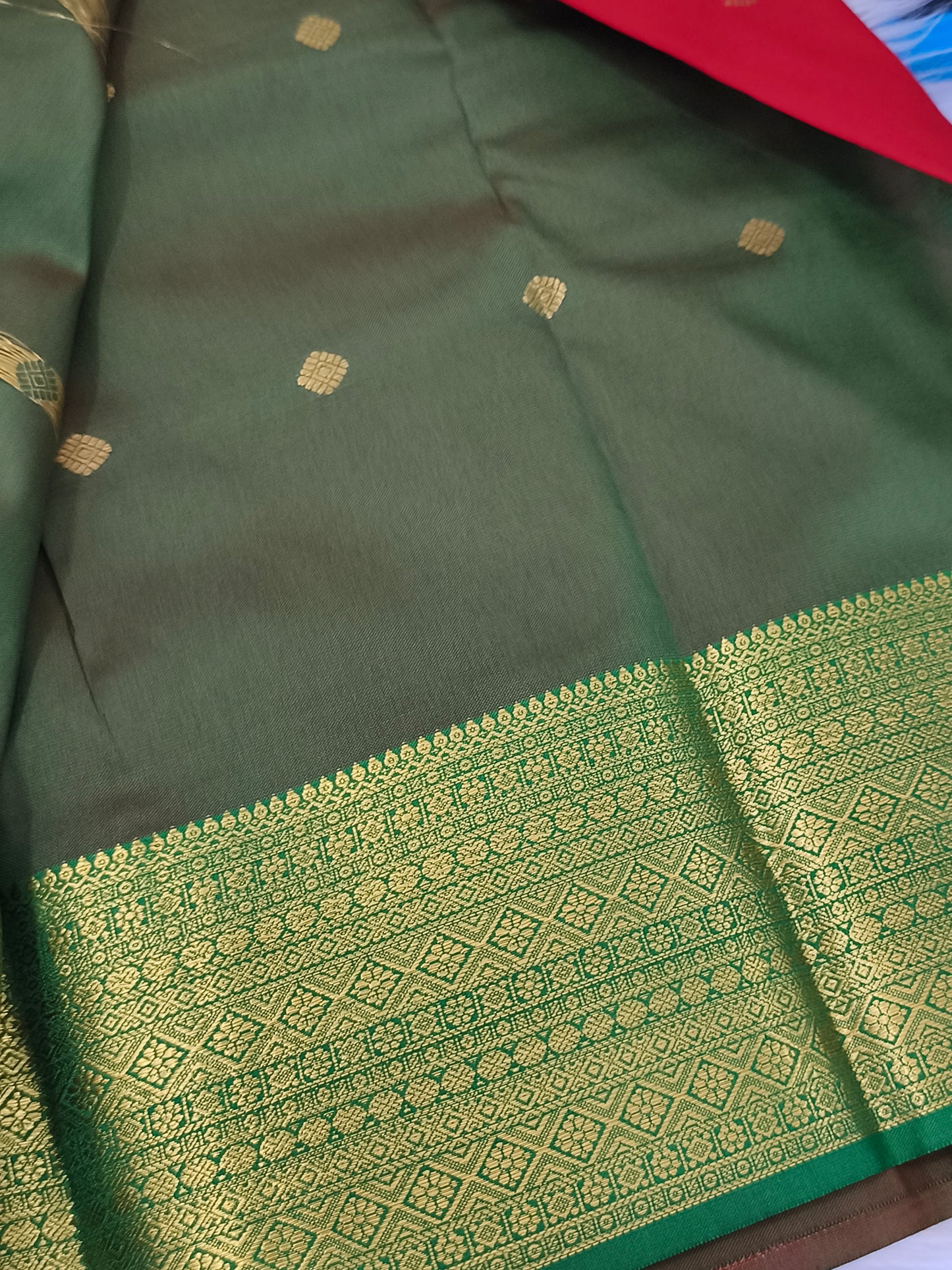 Semi Soft Silk Saree (Bright Red)