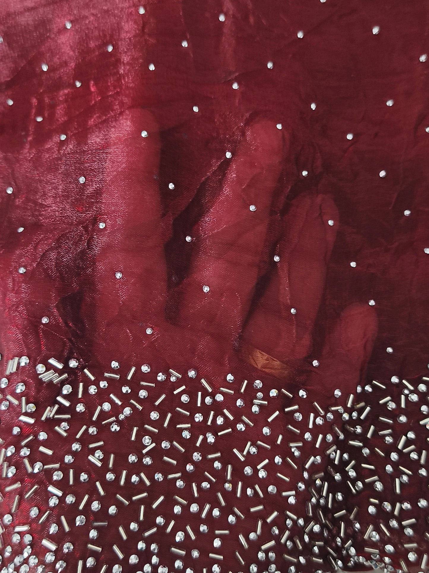 Maroon Space Silk Party Saree