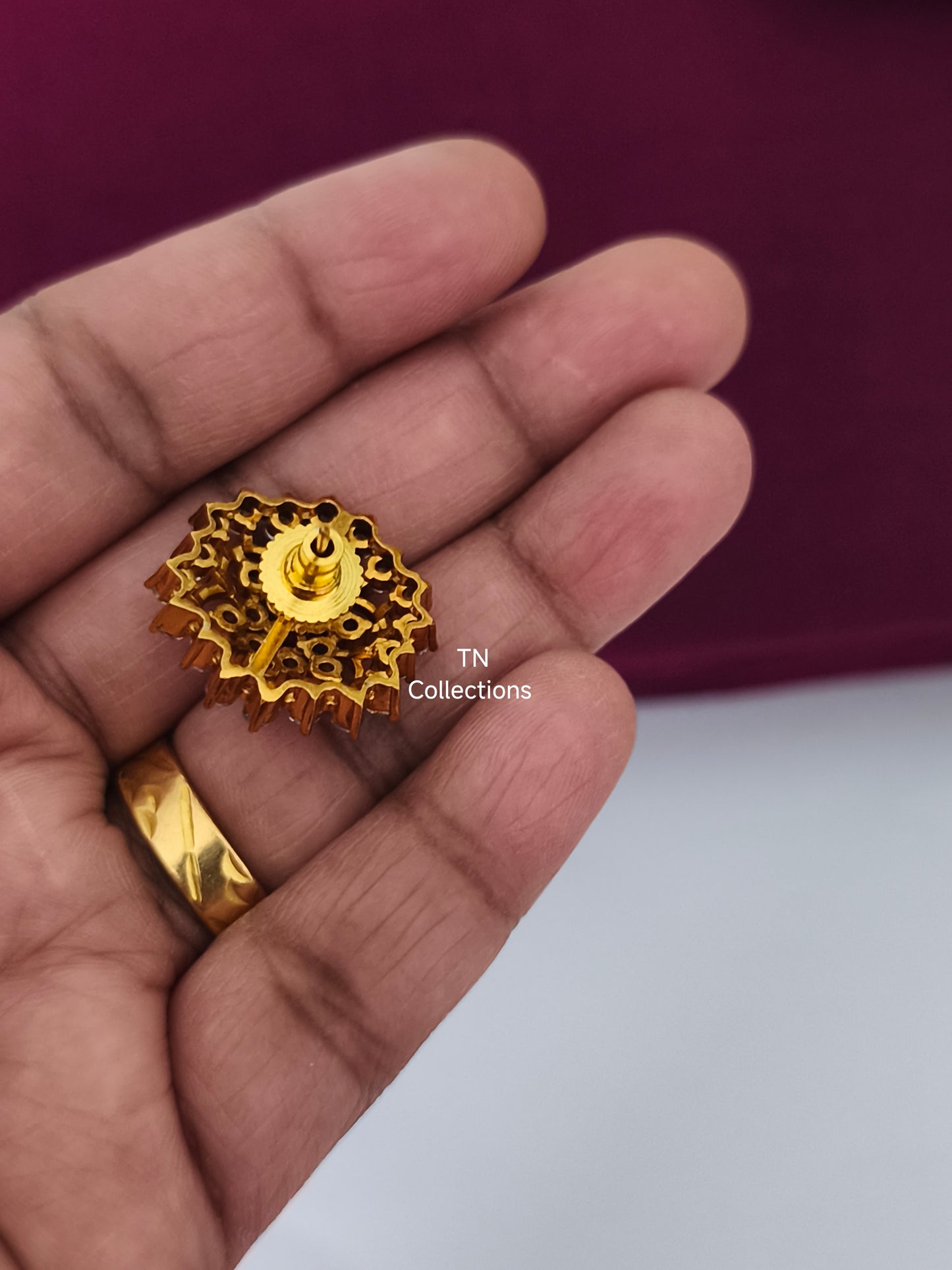 Antique Polish Kundan stone Earring Stud