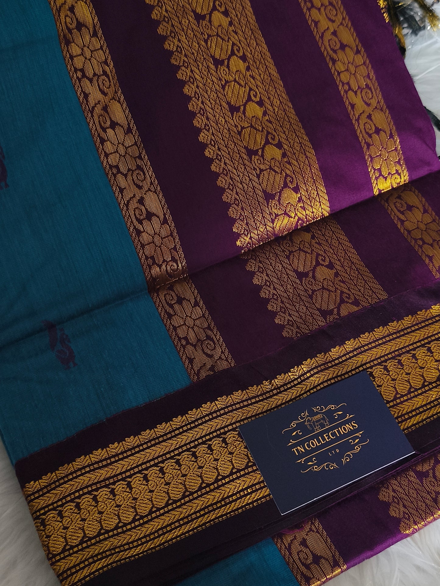 Blue Kalyani Cotton Pattu Saree
