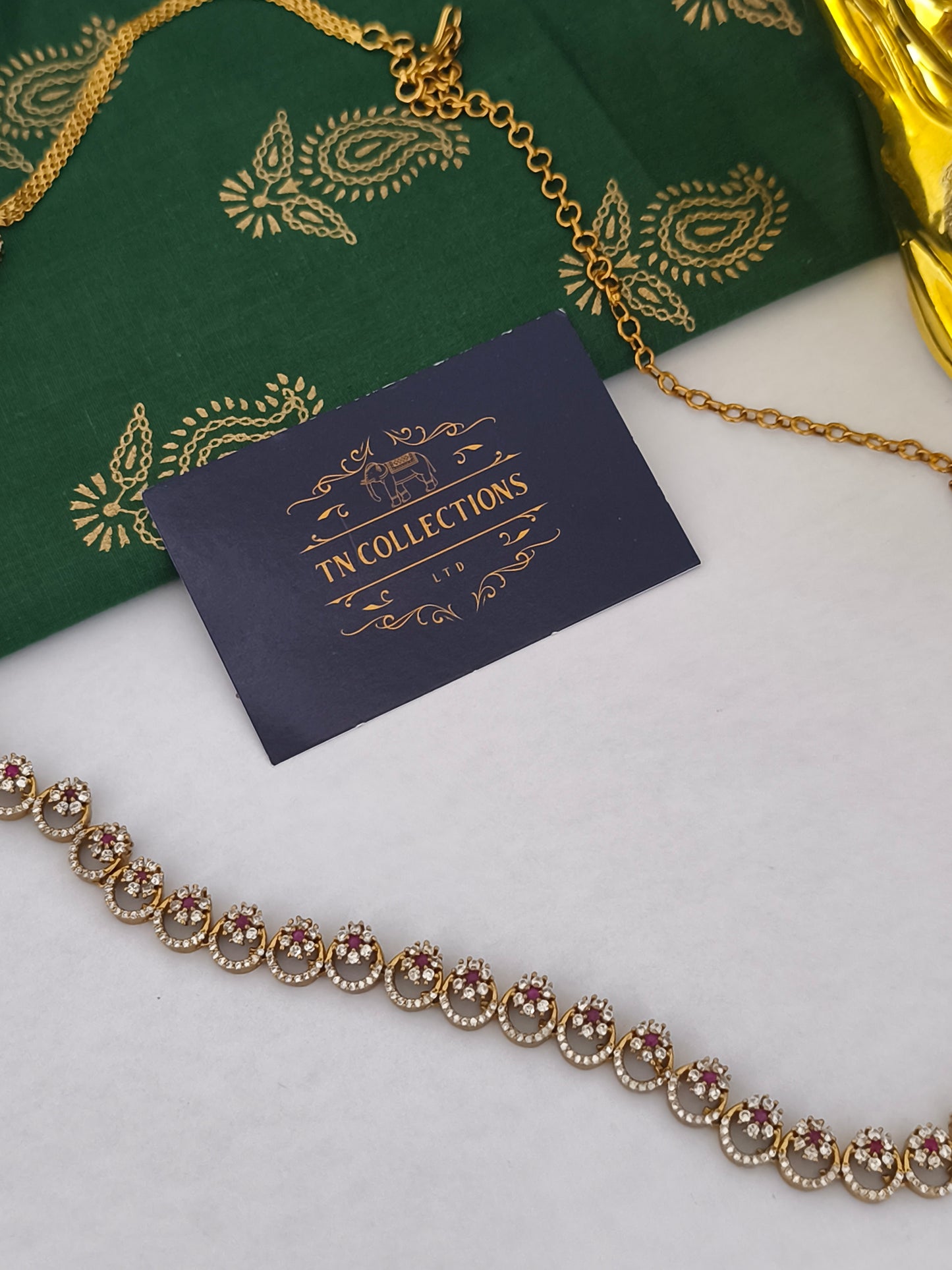Matte finish cz hip chain