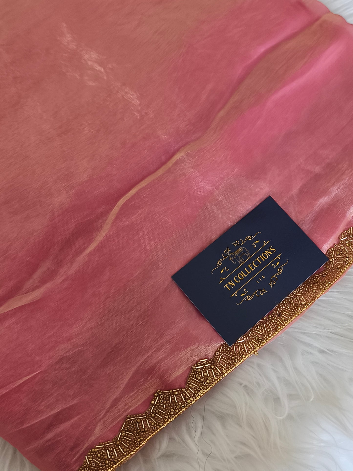 Beautiful Pink Soft Fendy Chiffon Party saree