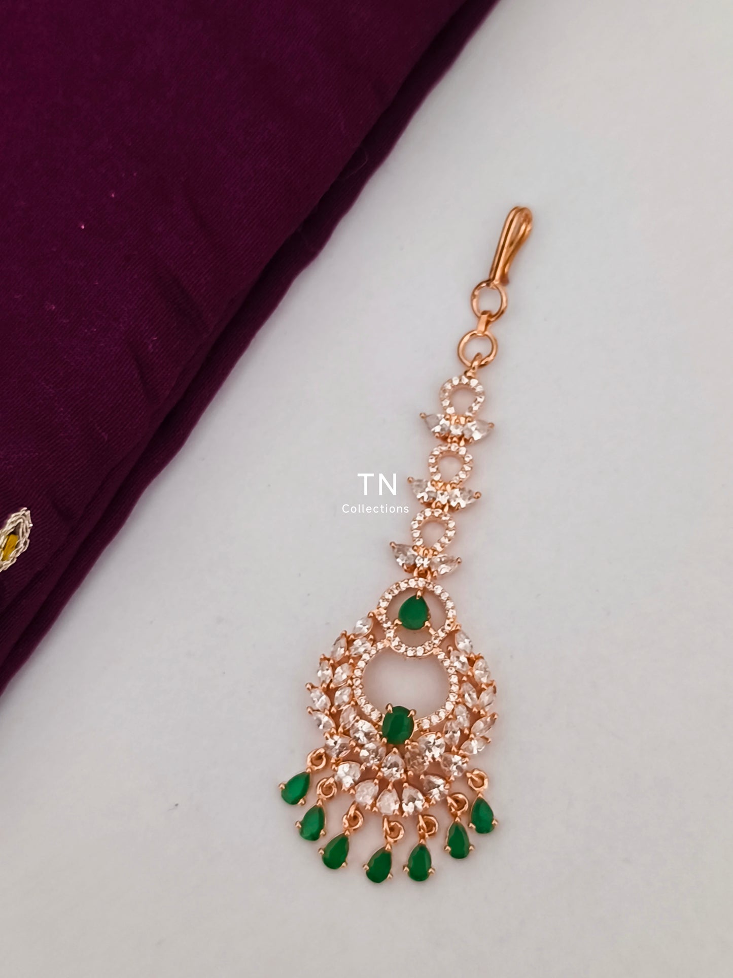 Rose Gold Finish Nethichuddi (Tikka)