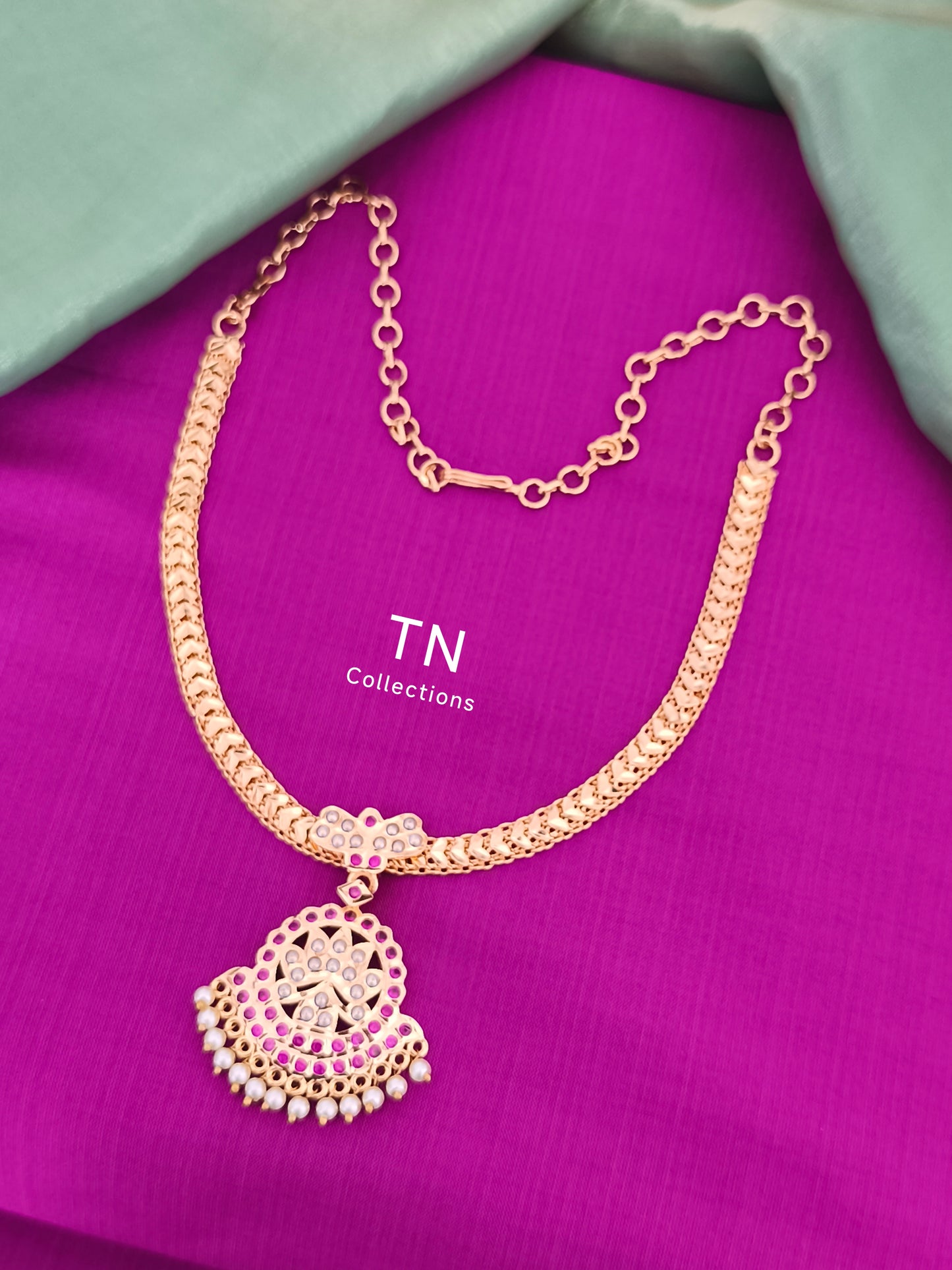 Micro gold plated traditional design Attiyal (necklace)