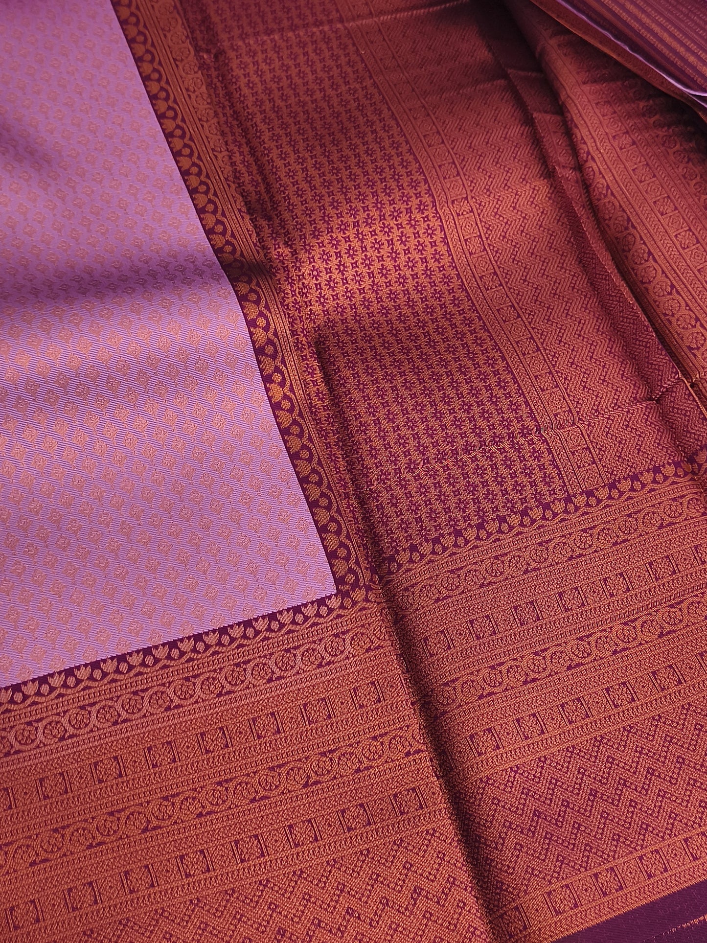 Kanchi Semi silk saree with contrast blouse and rich pallu