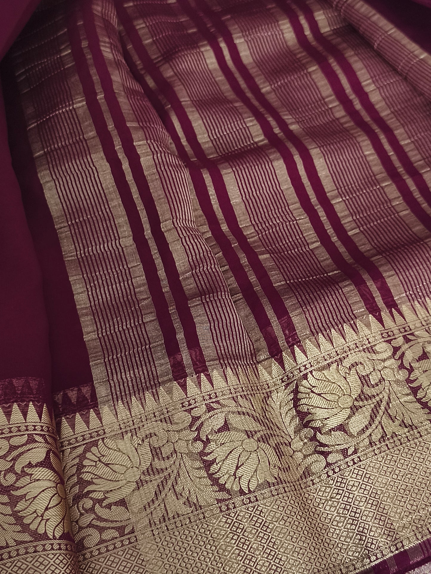 Maroon Soft lightweight Chiffon Sarees