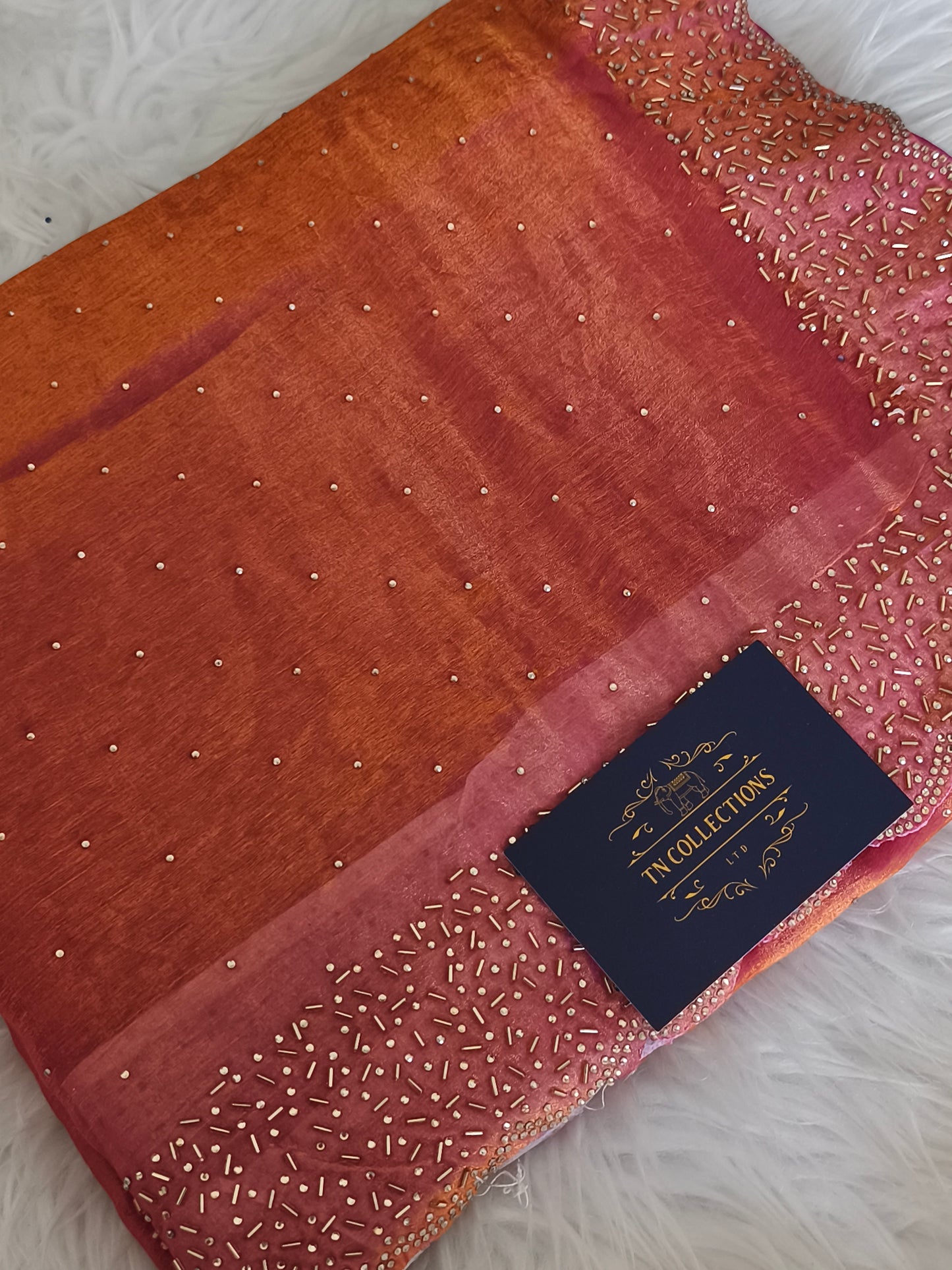 Trendy Dual tone Space silk Party Saree