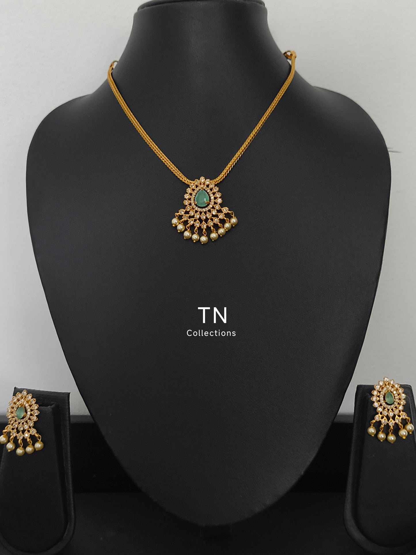 Antique Polish Simple Necklace set (Mint)