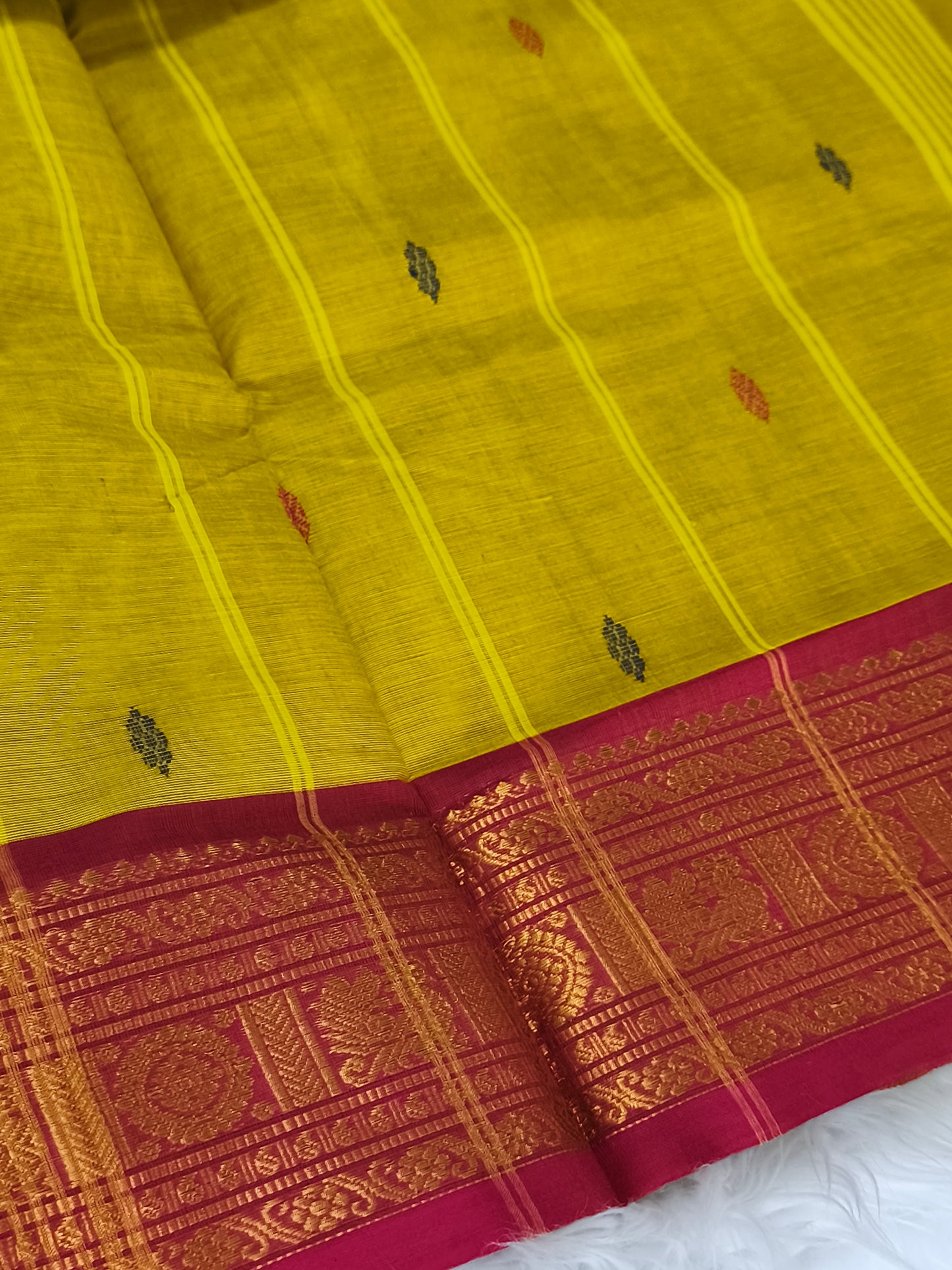 Pure handloom Kanchi Cotton Saree