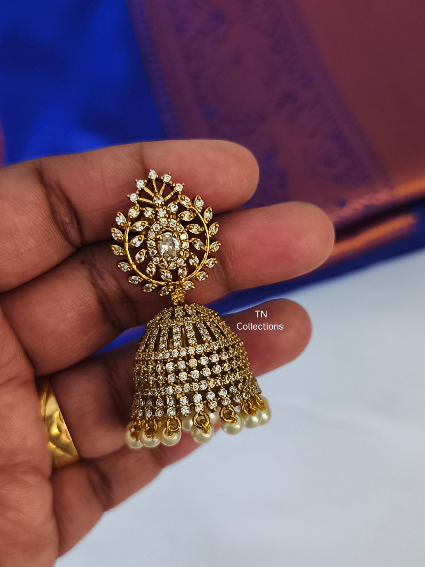 Antique Polish AD Jumkha Earrings