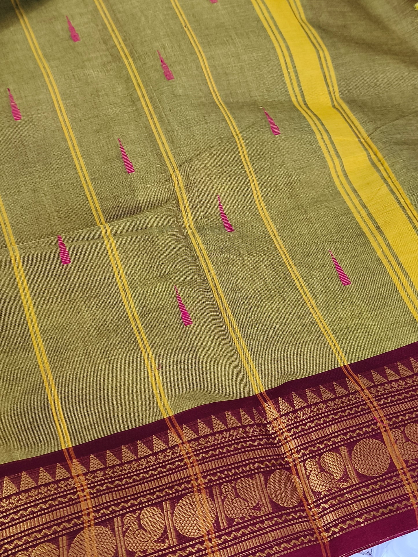 Pure handloom kanchi cotton saree