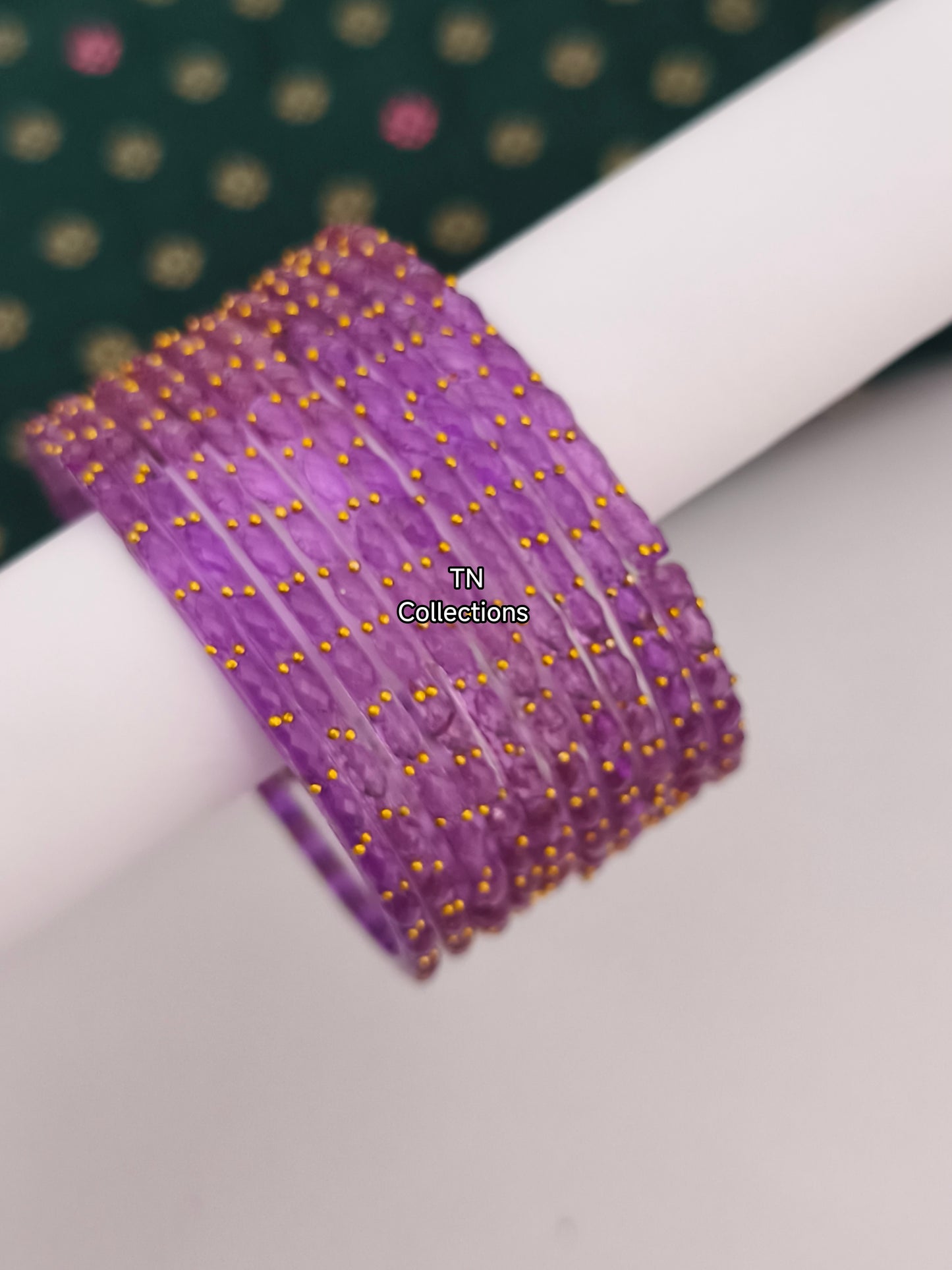 Trendy Raindrop Glass Bangles Set (Size 2.6)