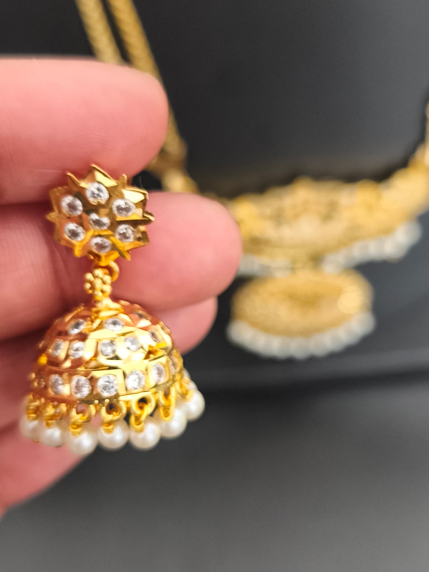 Full white stone Traditional jewellery set