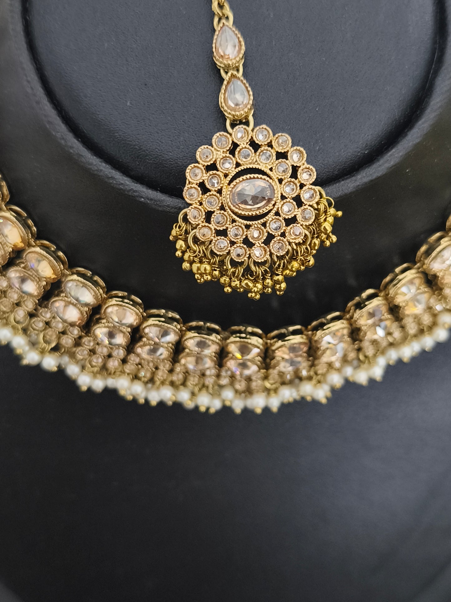 Indian Trendy Choker Necklace Semi Bridal Set