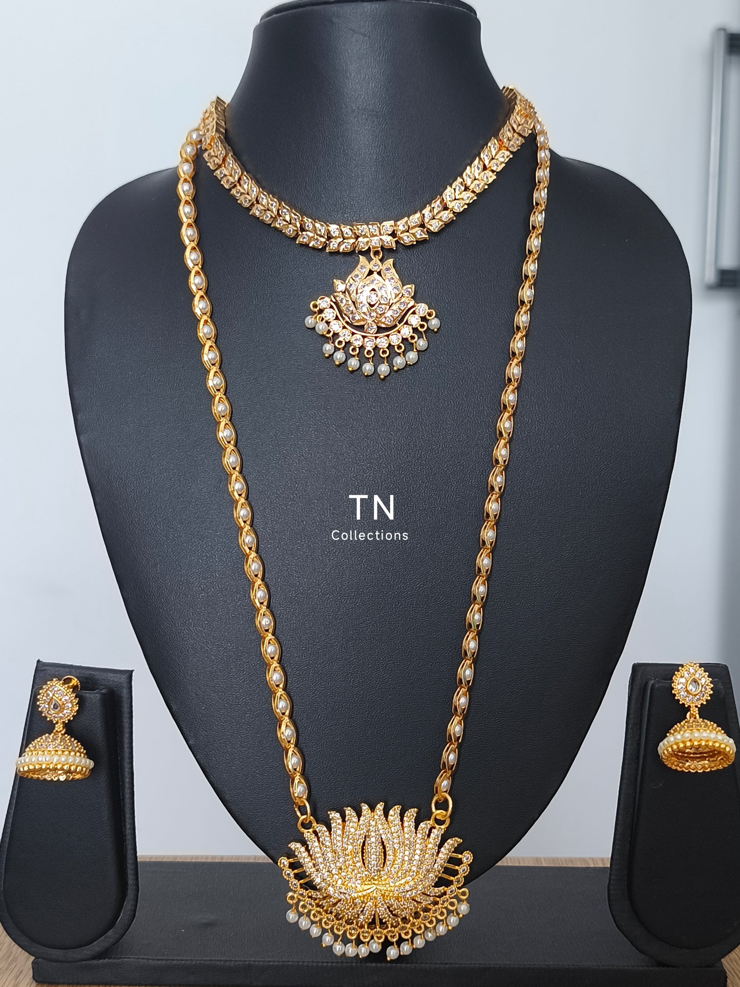 Micro gold plated Lotus Design Semi Bridal Set