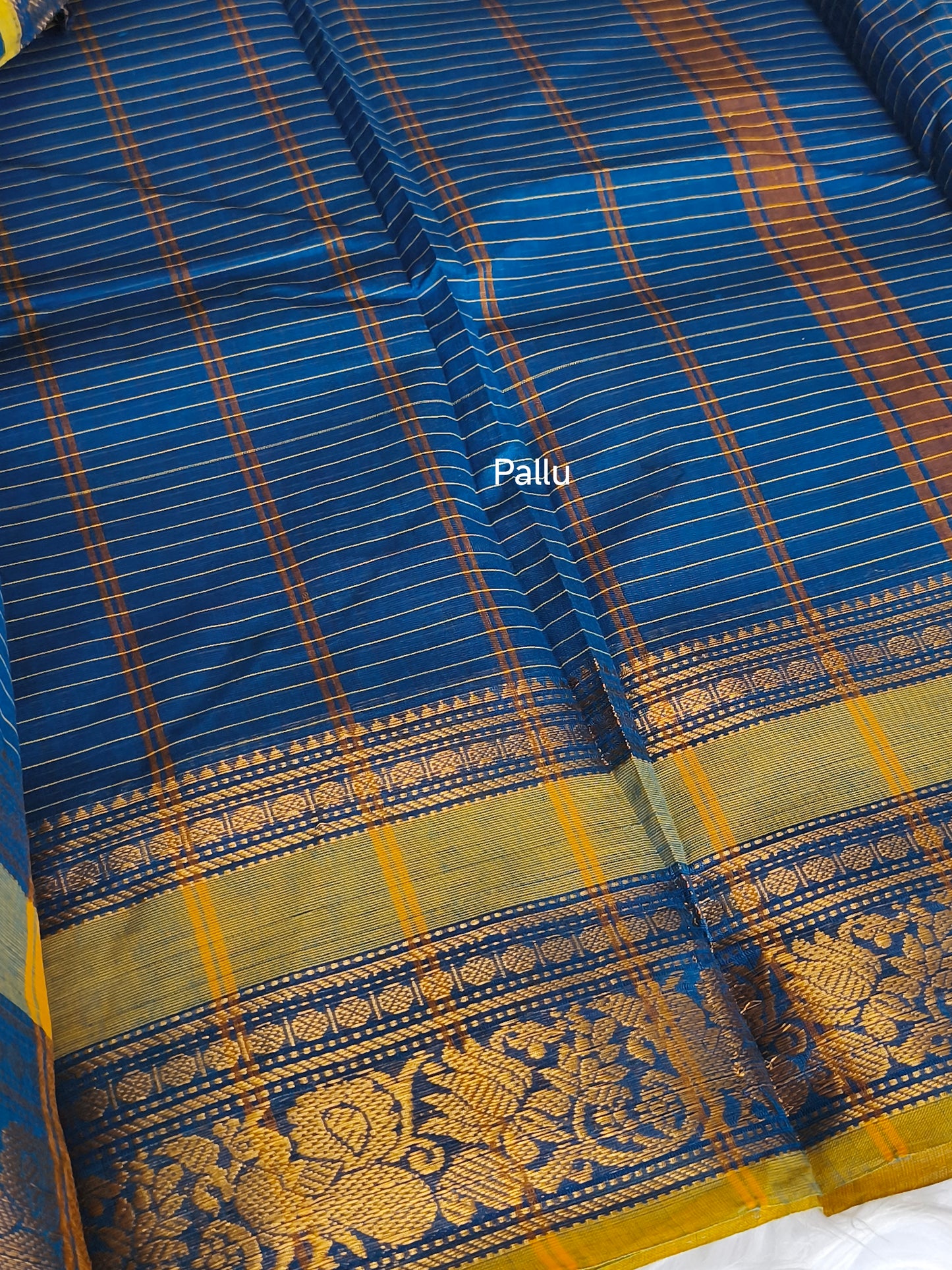 Pure handloom checked design kanchi cotton saree