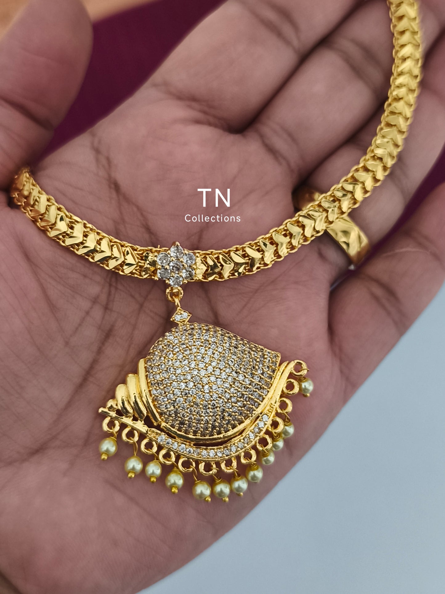 Micro gold plated Sangu Design Attiyal
