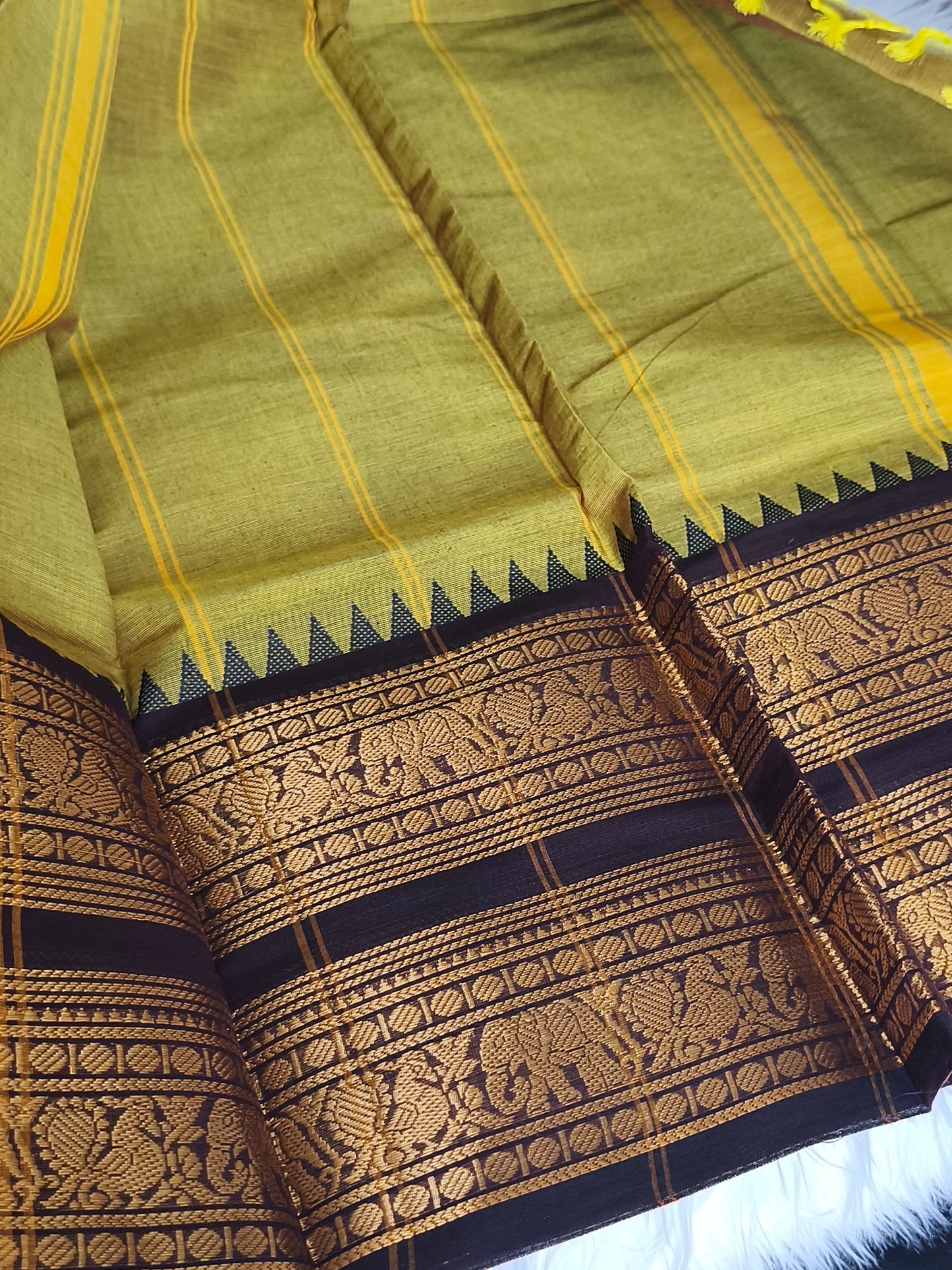 Pure handloom kanchi cotton saree