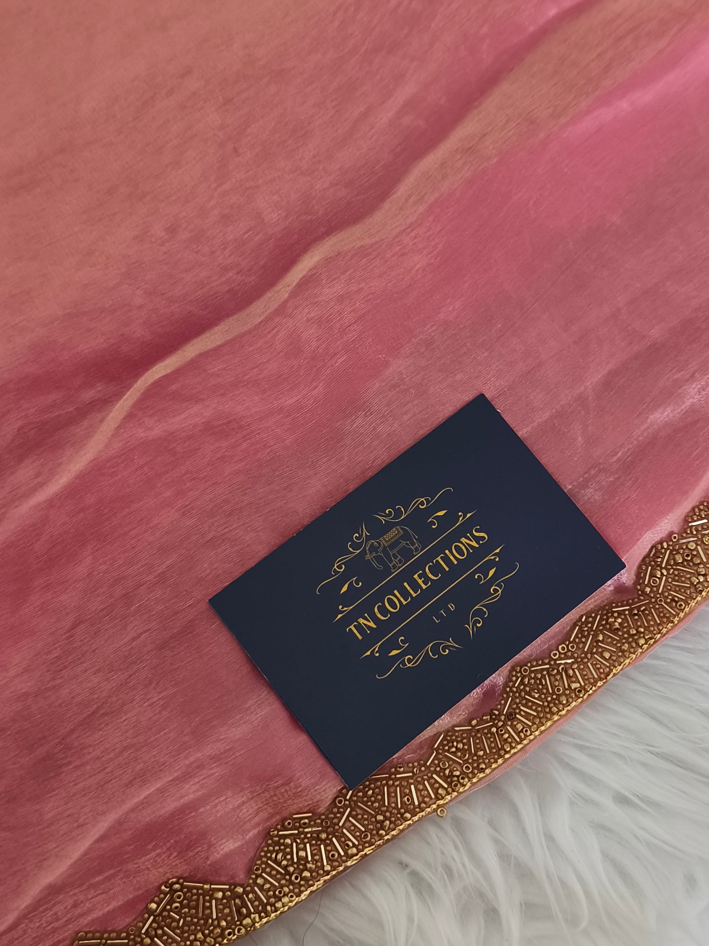 Beautiful Pink Soft Fendy Chiffon Party saree