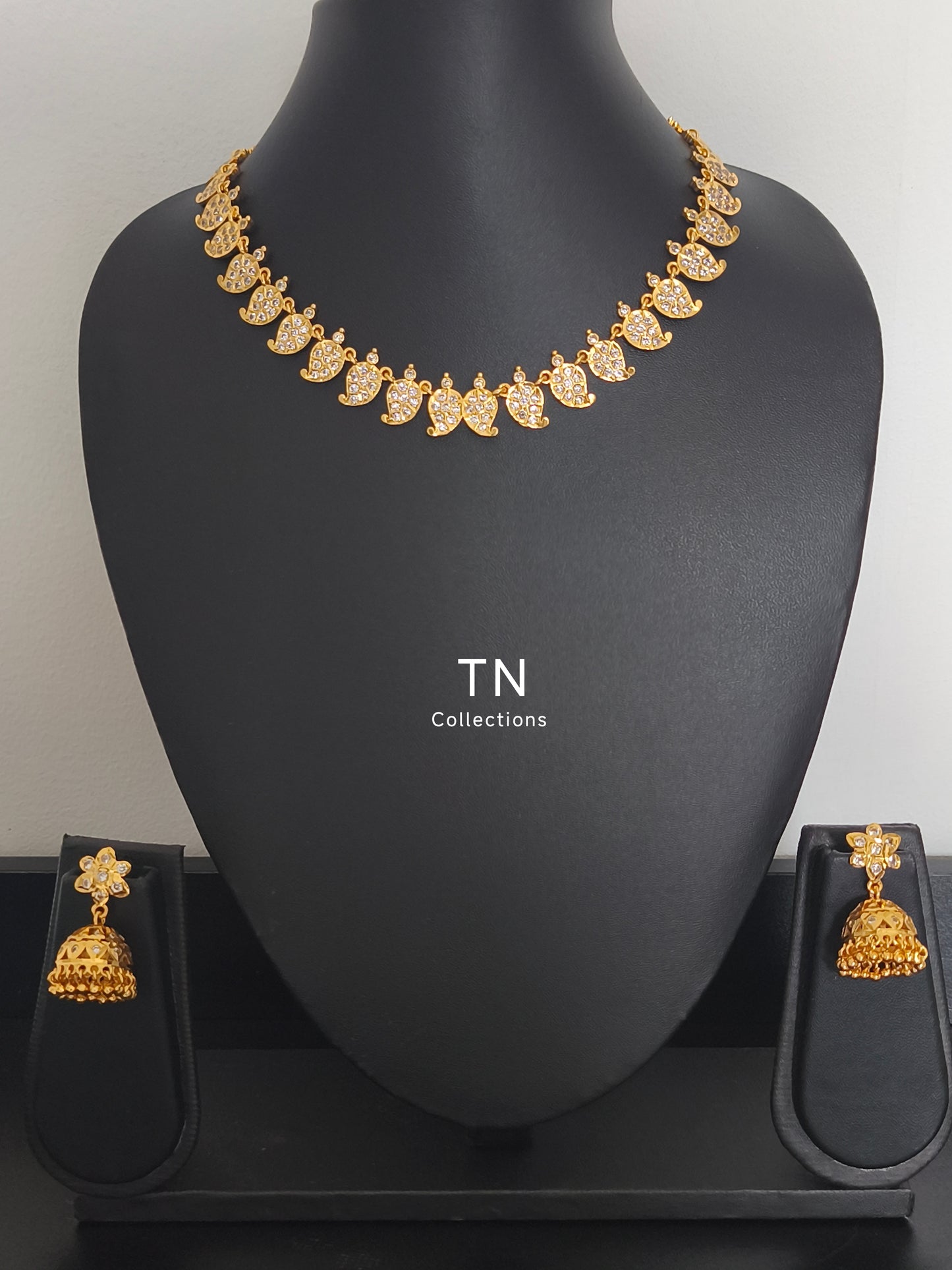 Micro gold plated Traditional Mango Attiyal with Earrings