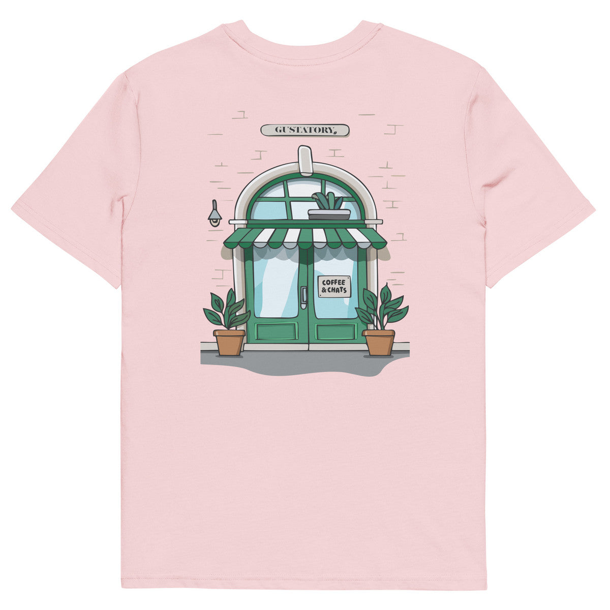 GUSTATORY Coffee & Chats Organic Cotton Embroidered T-Shirt