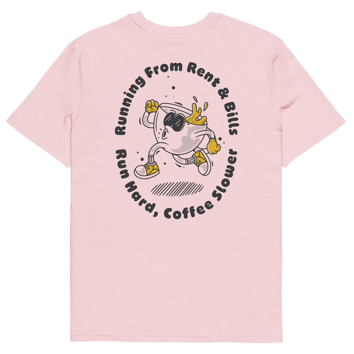 GUSTATORY Coffee Over Bills Organic Cotton Embroidered T-Shirt