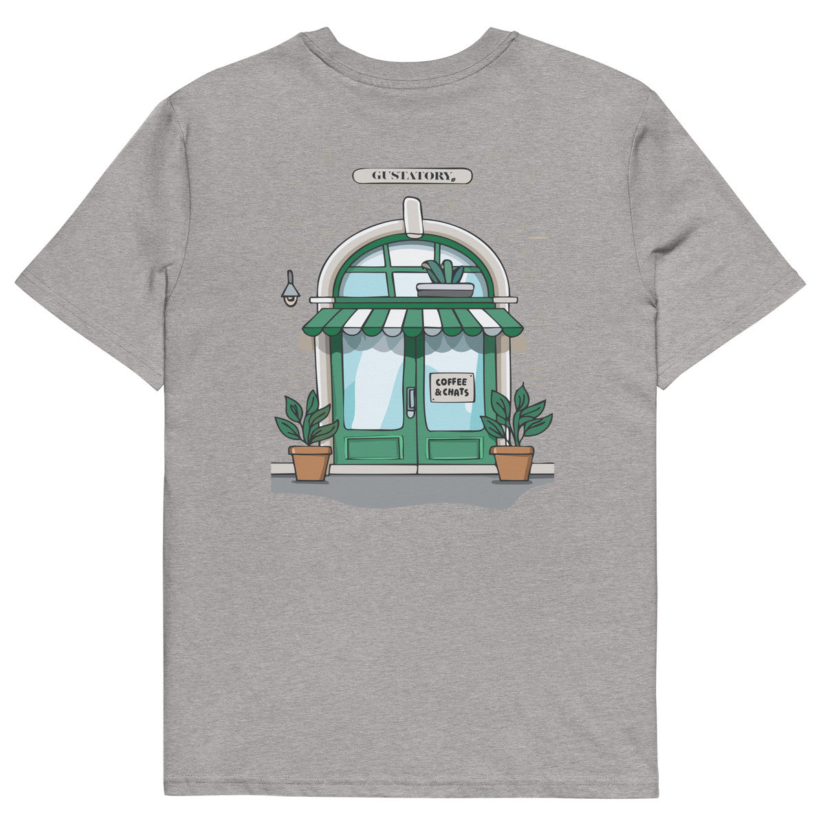 GUSTATORY Coffee & Chats Organic Cotton Embroidered T-Shirt