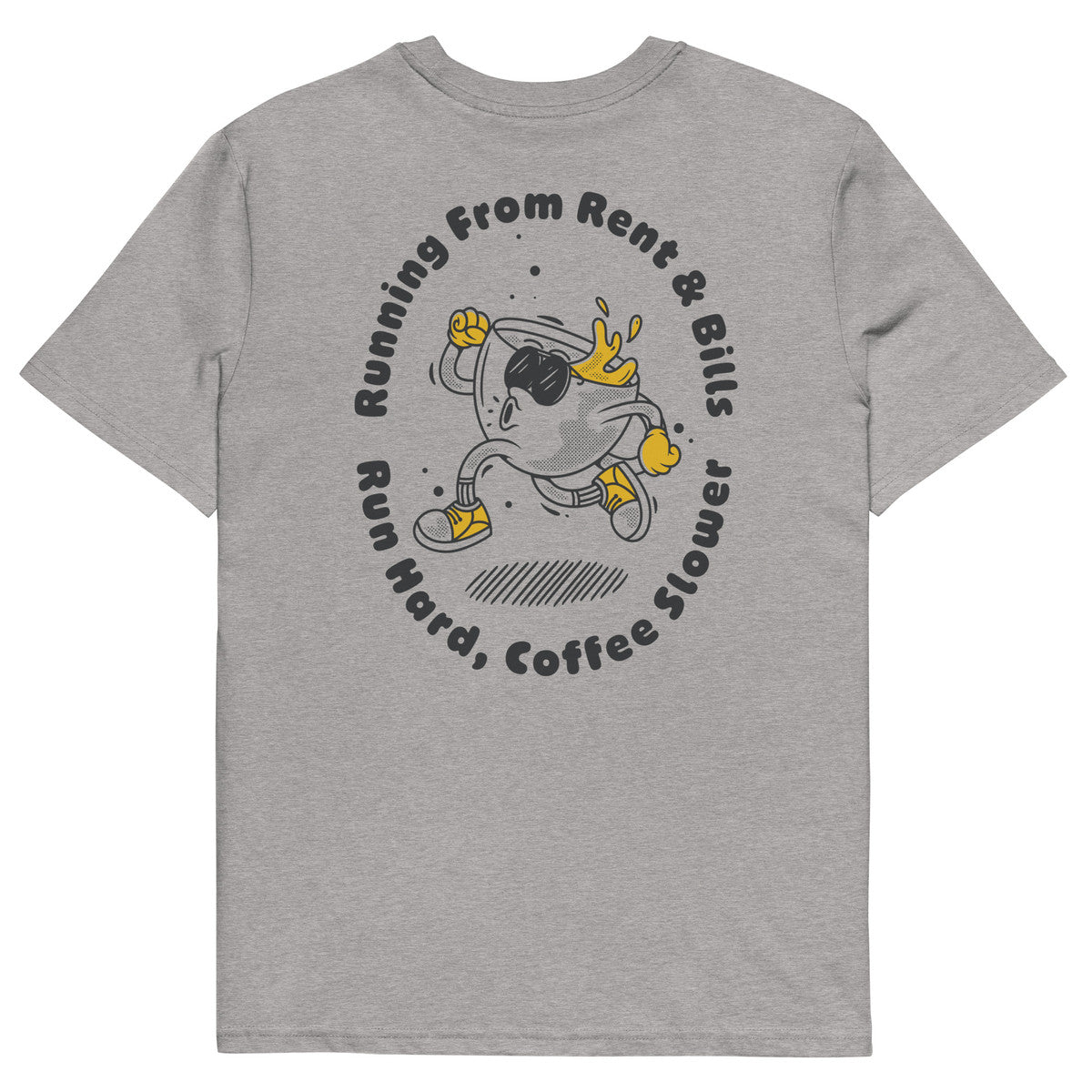 GUSTATORY Coffee Over Bills Organic Cotton Embroidered T-Shirt