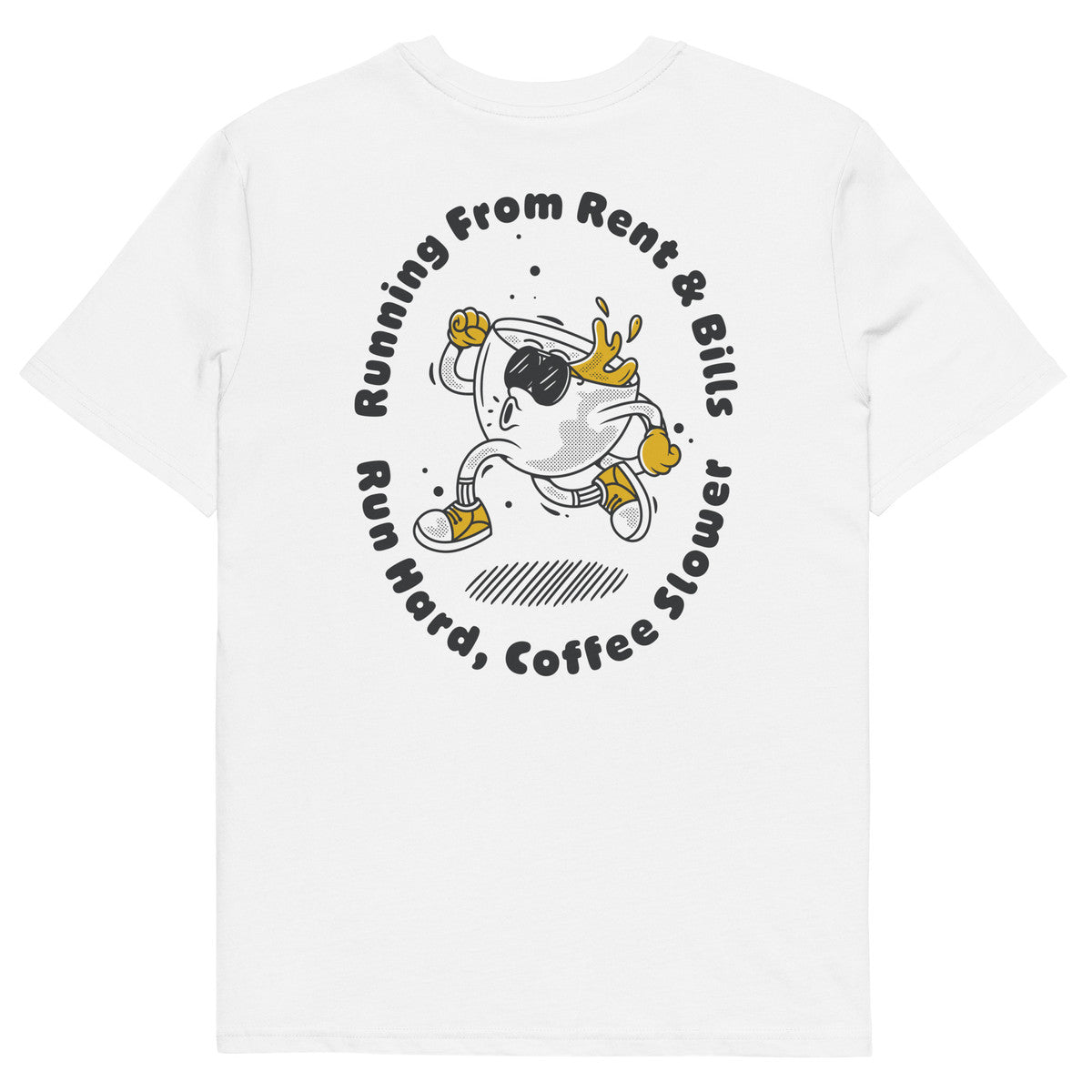 GUSTATORY Coffee Over Bills Organic Cotton Embroidered T-Shirt