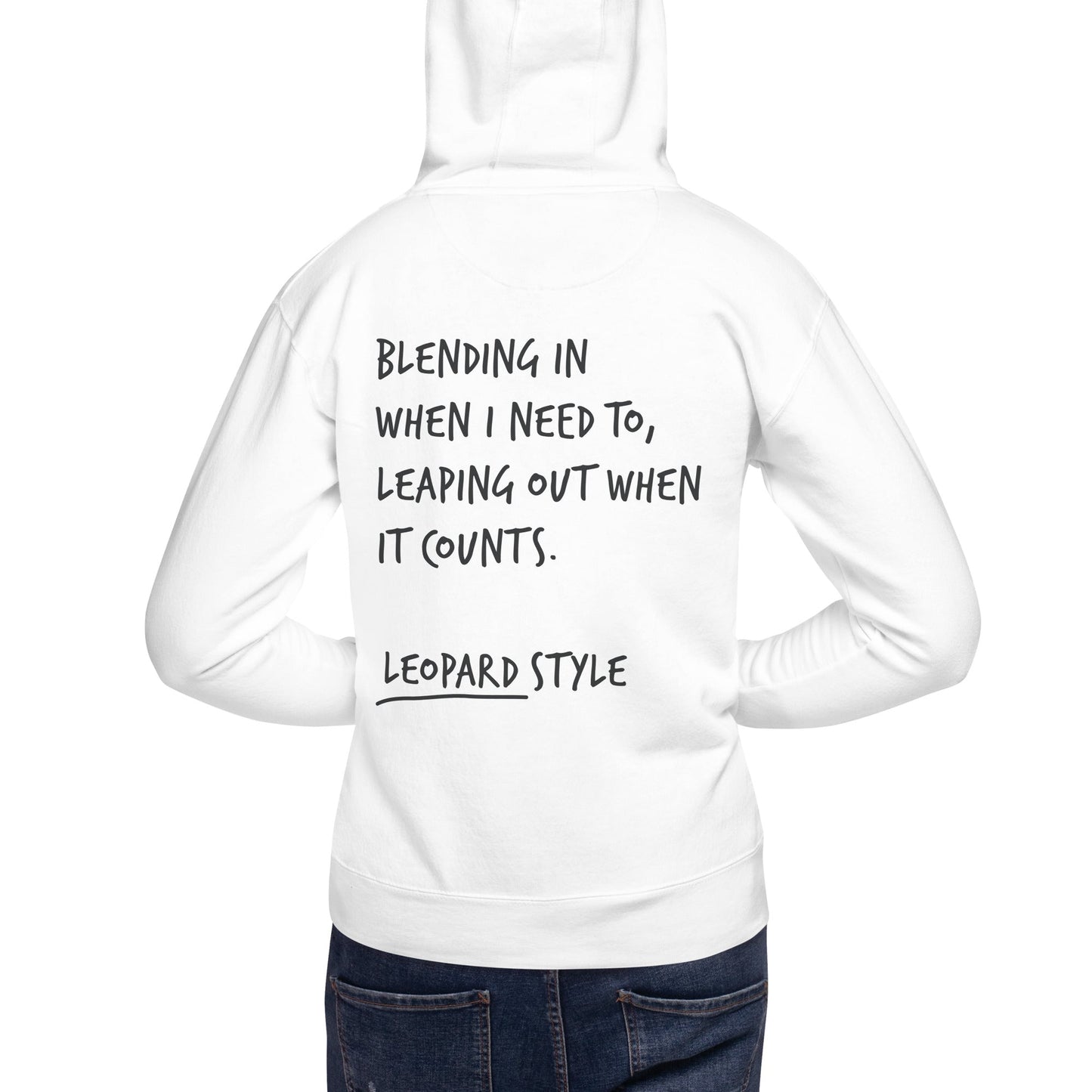 Think Ocean Leopard Aspirations Cotton Blend Embroidered Hoodie