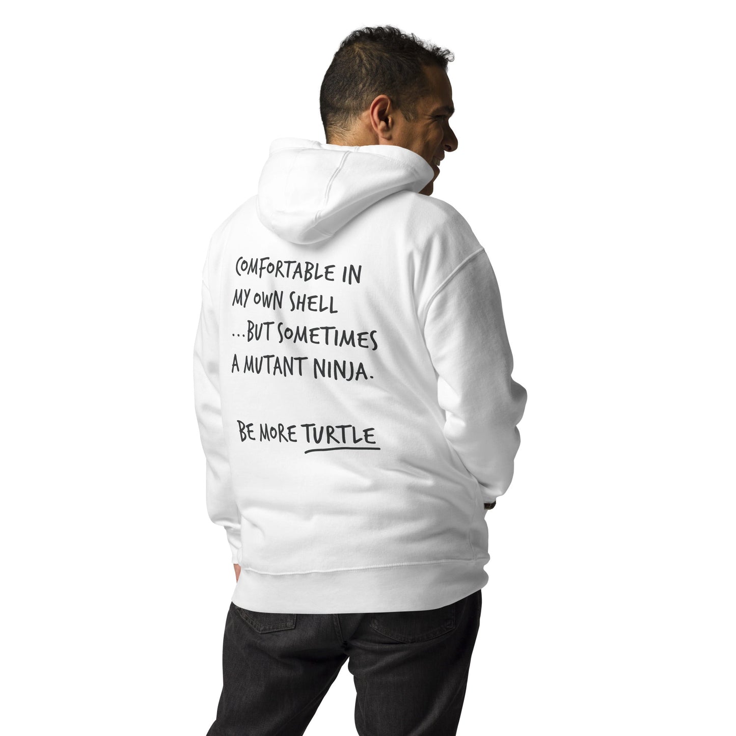 Think Ocean Turtle Aspirations Cotton Blend Embroidered Hoodie