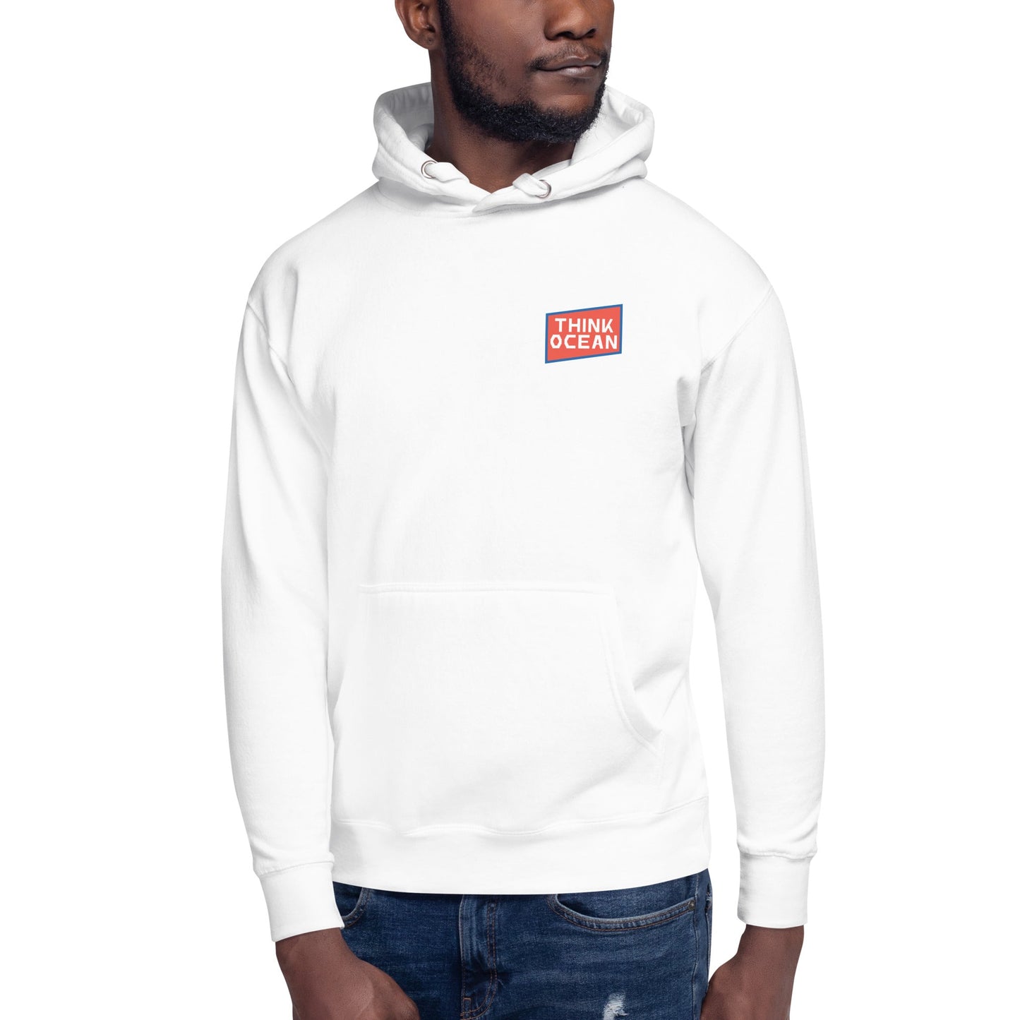Think Ocean Whale Pixel Art Cotton Blend Hoodie