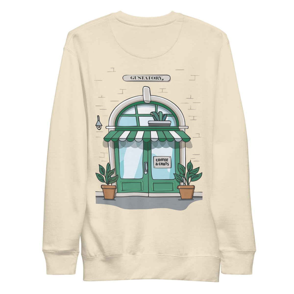 GUSTATORY Coffee & Chats Cotton Blend Embroidered Sweatshirt
